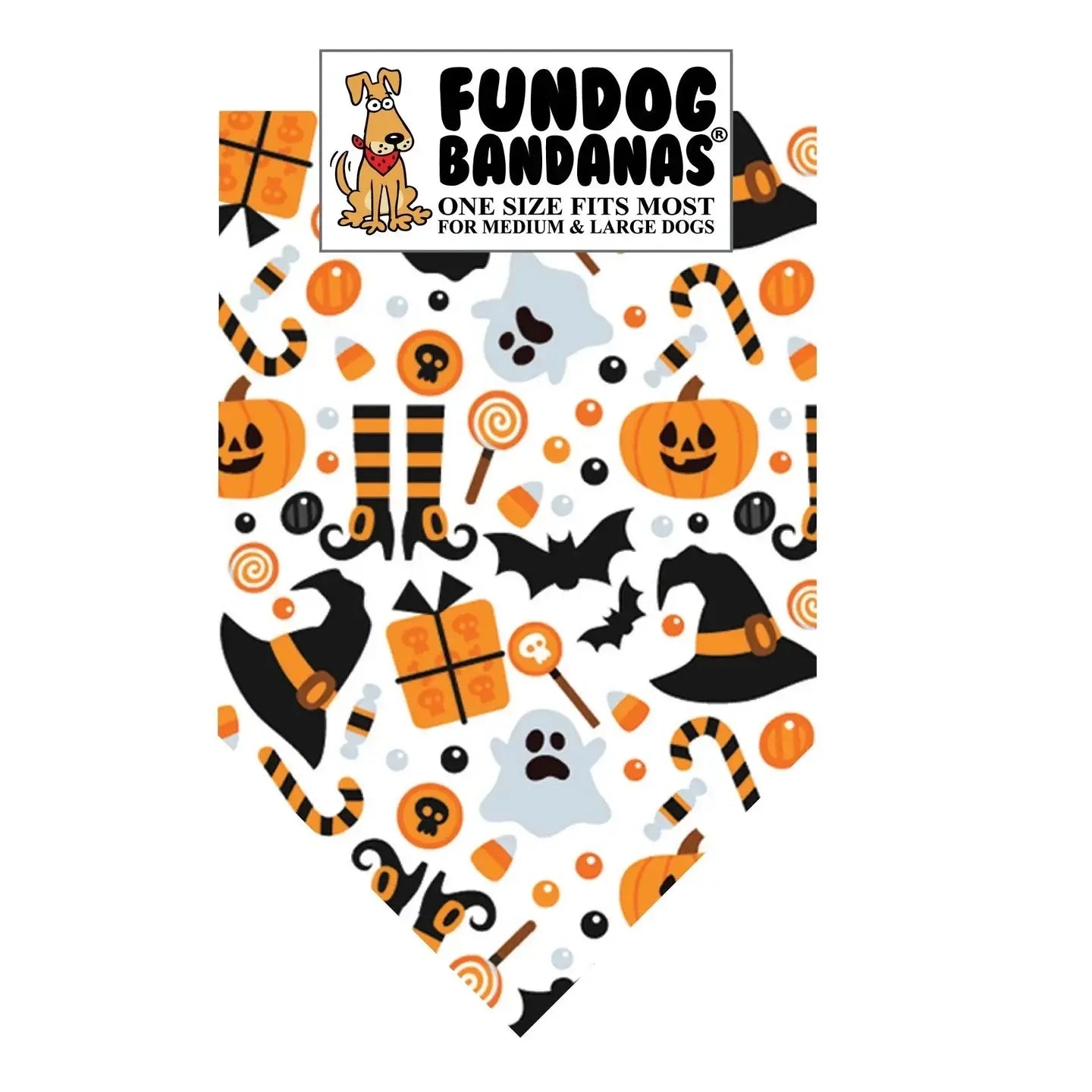 Witches & Pumpkins Bandana - Made in USA Dog
