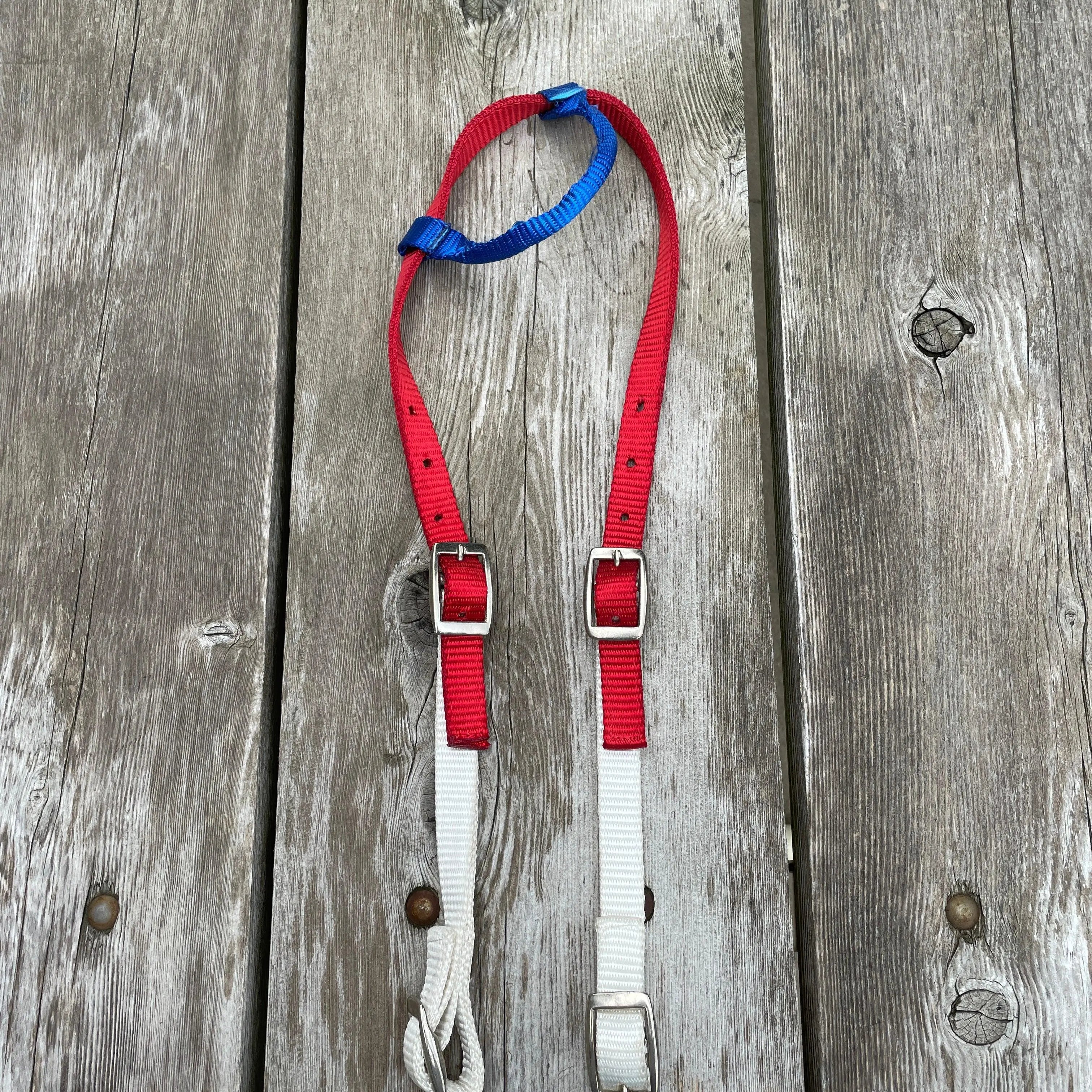 Red, White, and Blue Nylon One Ear Headstall Horse