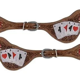 Rider's Luck Ladies Tooled Leather Spur Straps Horse