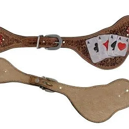 Rider's Luck Ladies Tooled Leather Spur Straps Horse