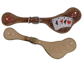 Rider's Luck Ladies Tooled Leather Spur Straps Horse