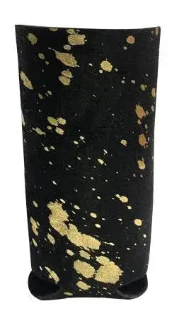 Black and Gold Acid Wash Hair on Cowhide Slim Can Holder