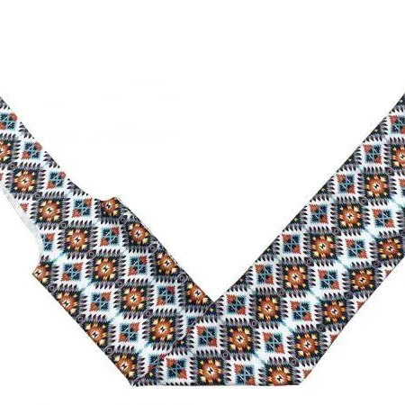 Orange & Teal Aztec Lycra printed slip on tail bag