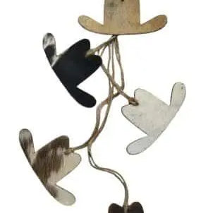 Cowhide Western Leather Christmas Ornament- Cowboy Hat - Sold Individually