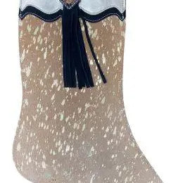 Gold Acid Wash Cowhide Christmas Stocking