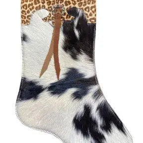 Black and White Cowhide Christmas Stocking – Cheetah Cuff