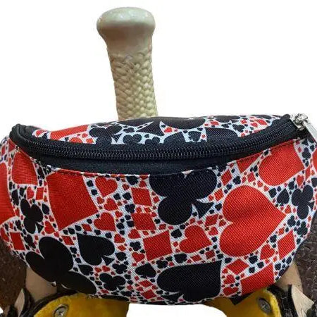Playing Card Suits Insulated Nylon Saddle Pouch