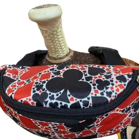 Playing Card Suits Insulated Nylon Saddle Pouch