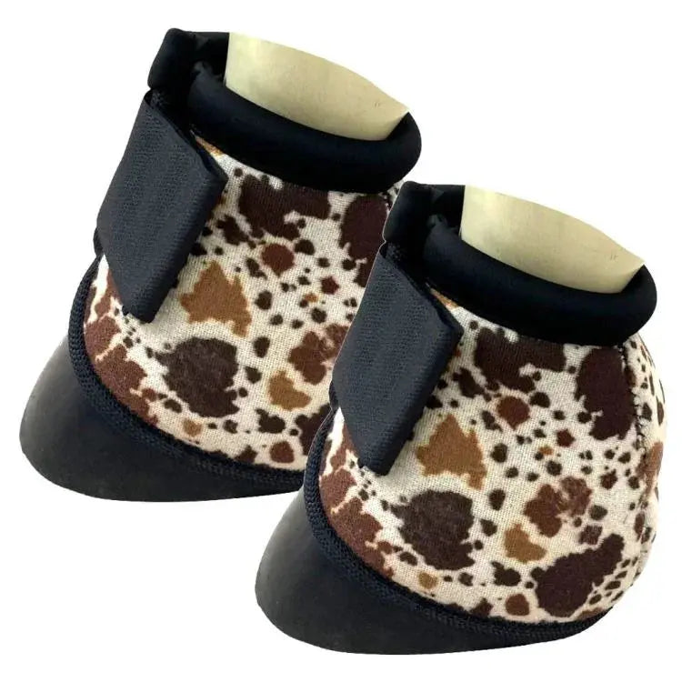 Showman ® Cow Print Elite Equine Bell Boot *Sold in Pairs*