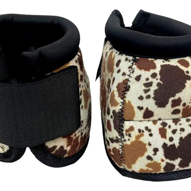 Showman ® Cow Print Elite Equine Bell Boot *Sold in Pairs*