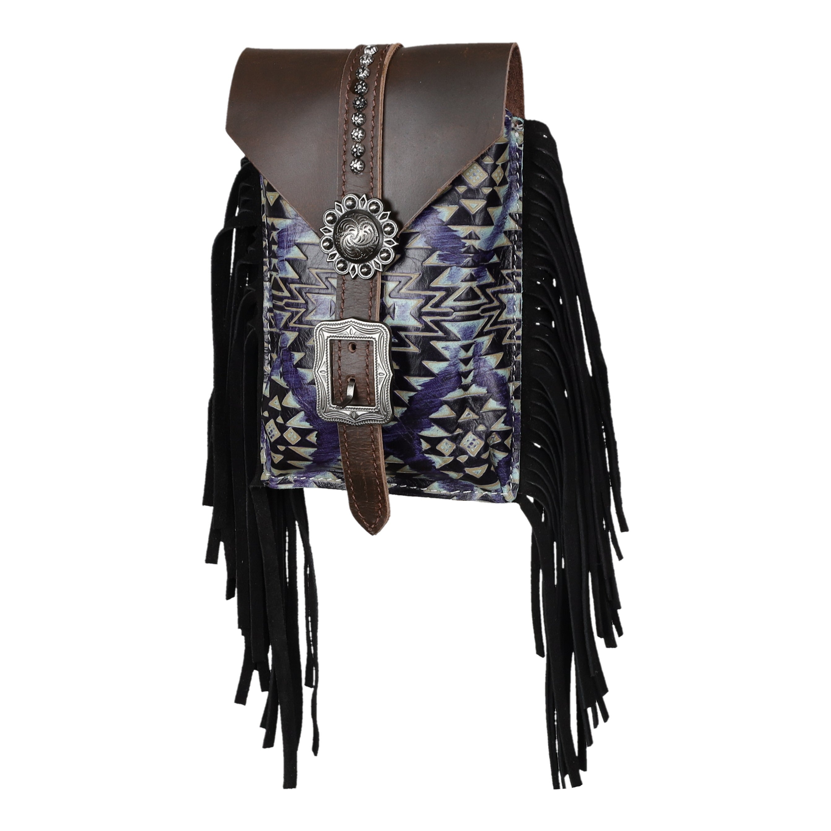 Indigo Aztec Rear Cinch Bag