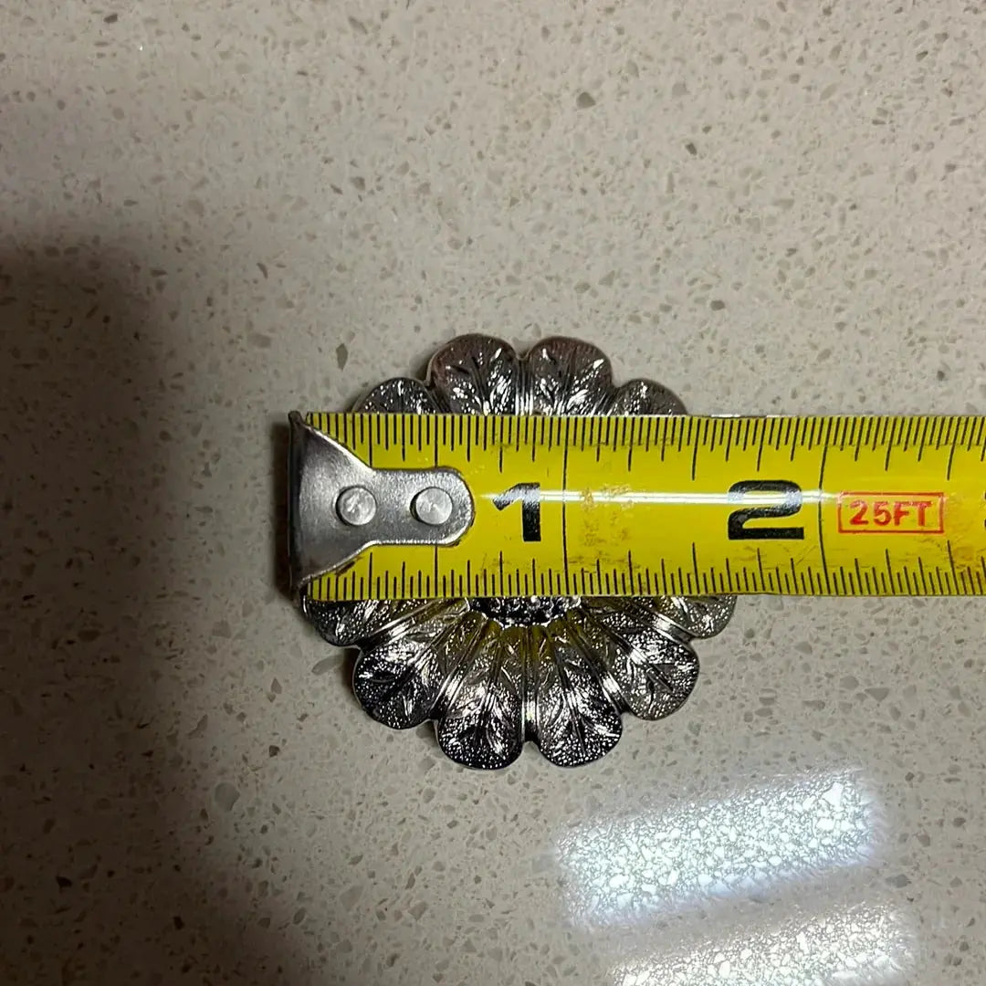 Silver Sunflower Concho with Screw.