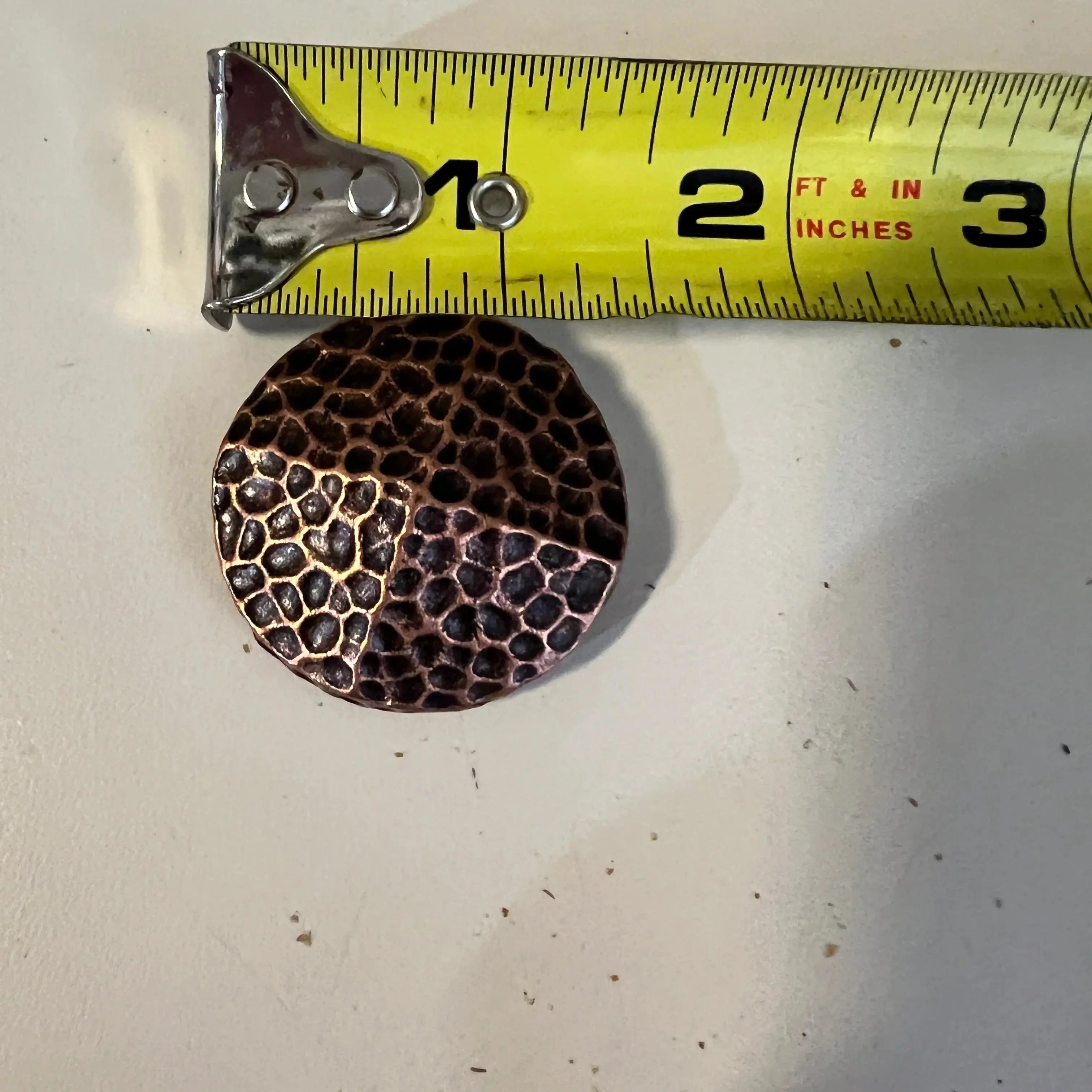 Copper hammered concho with Screw- size