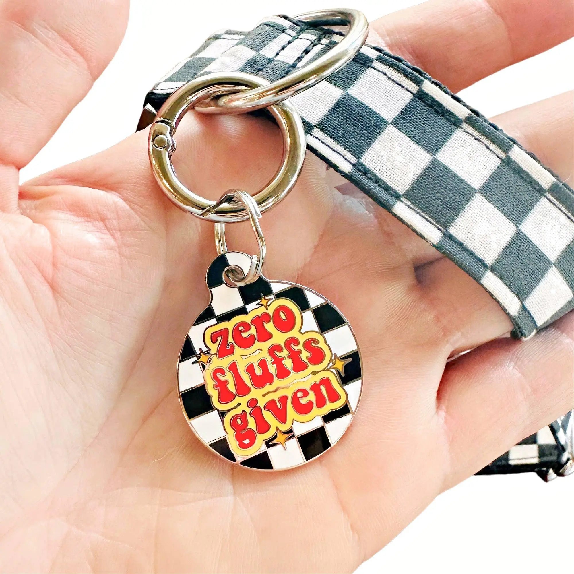 Sassy Dog ID Tag w/ Personalized QR Code - Zero Fluffs Given