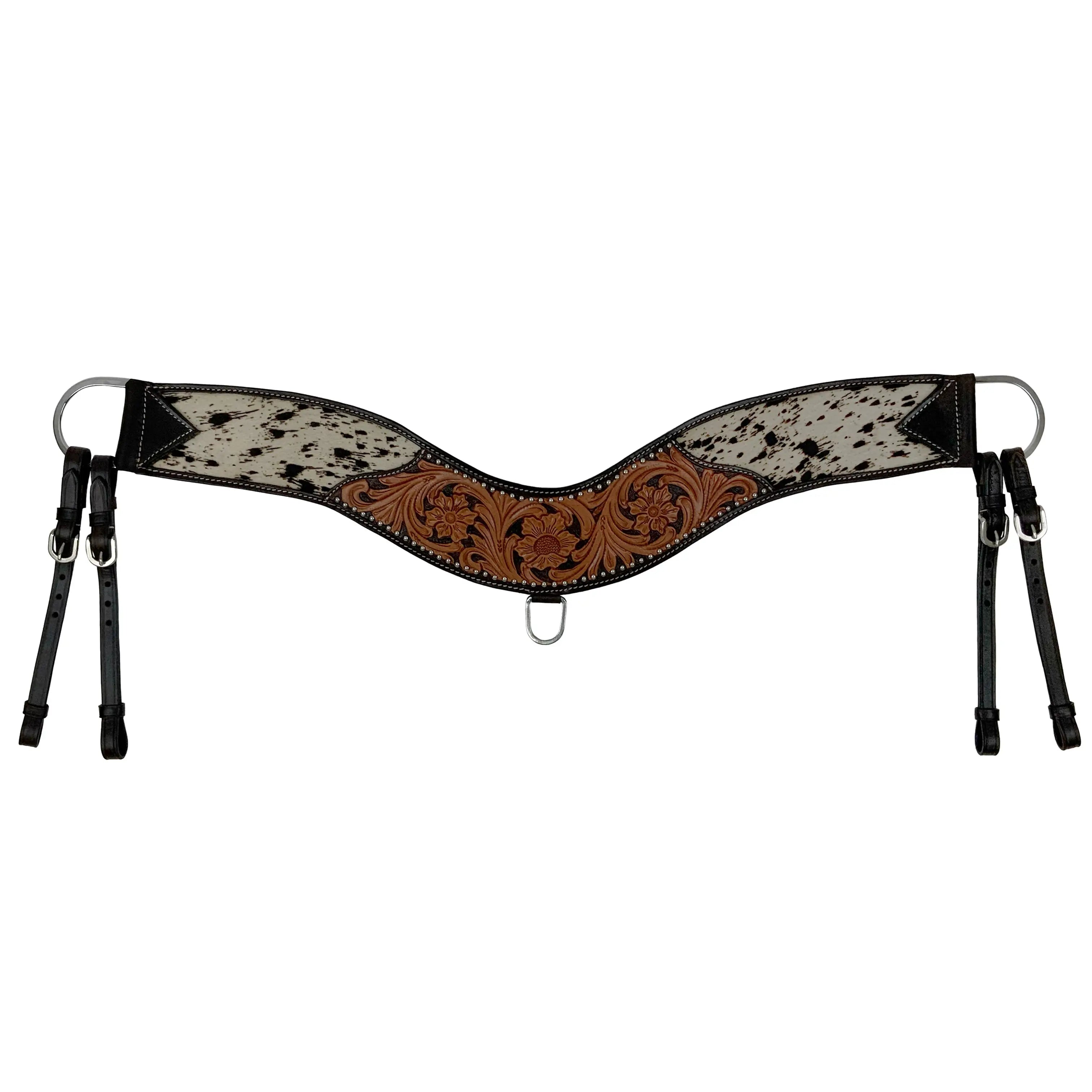 Prairie Patchwork Cowhide Tripping Collar Horse