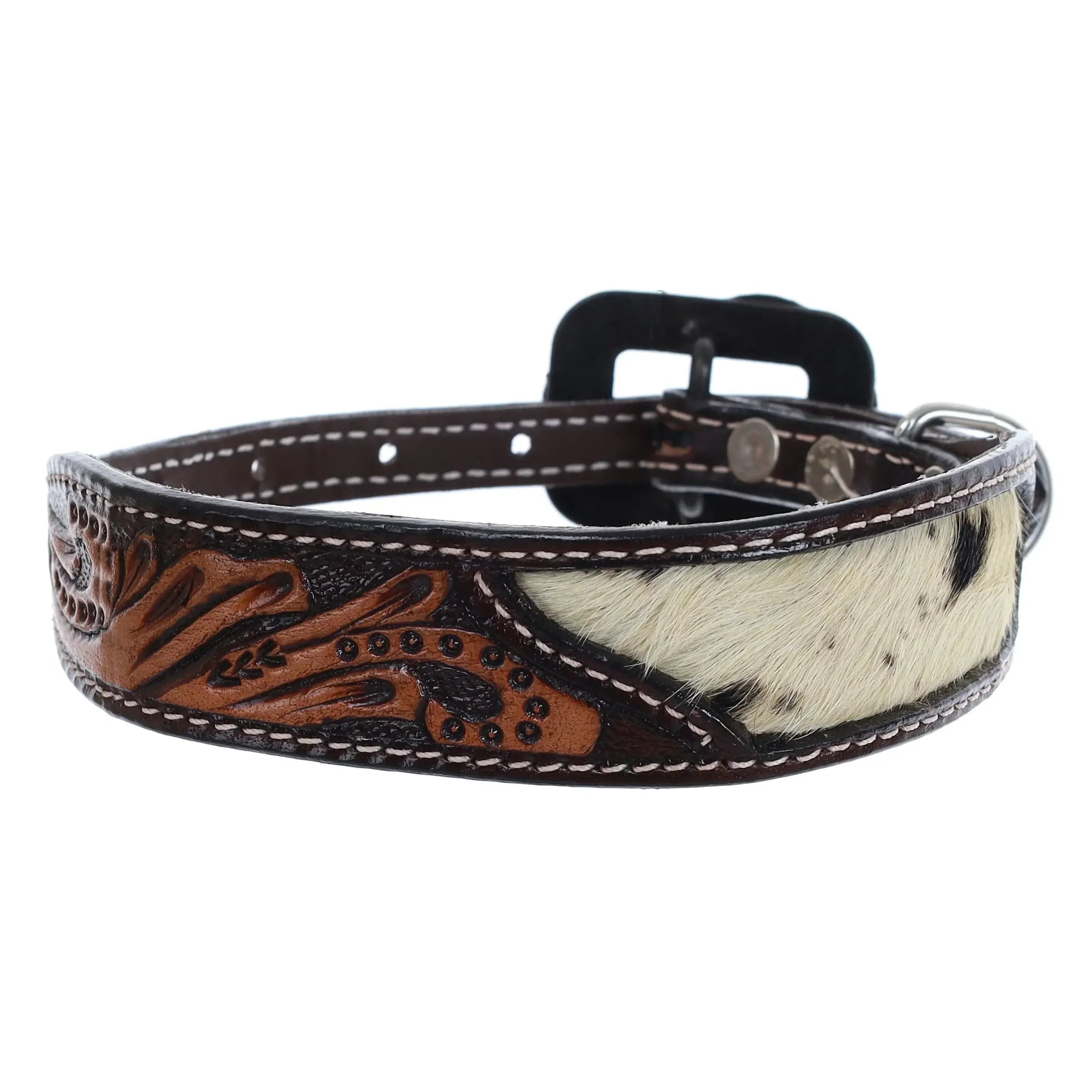 Cowhide and Tool Leather Dog Collar Dog