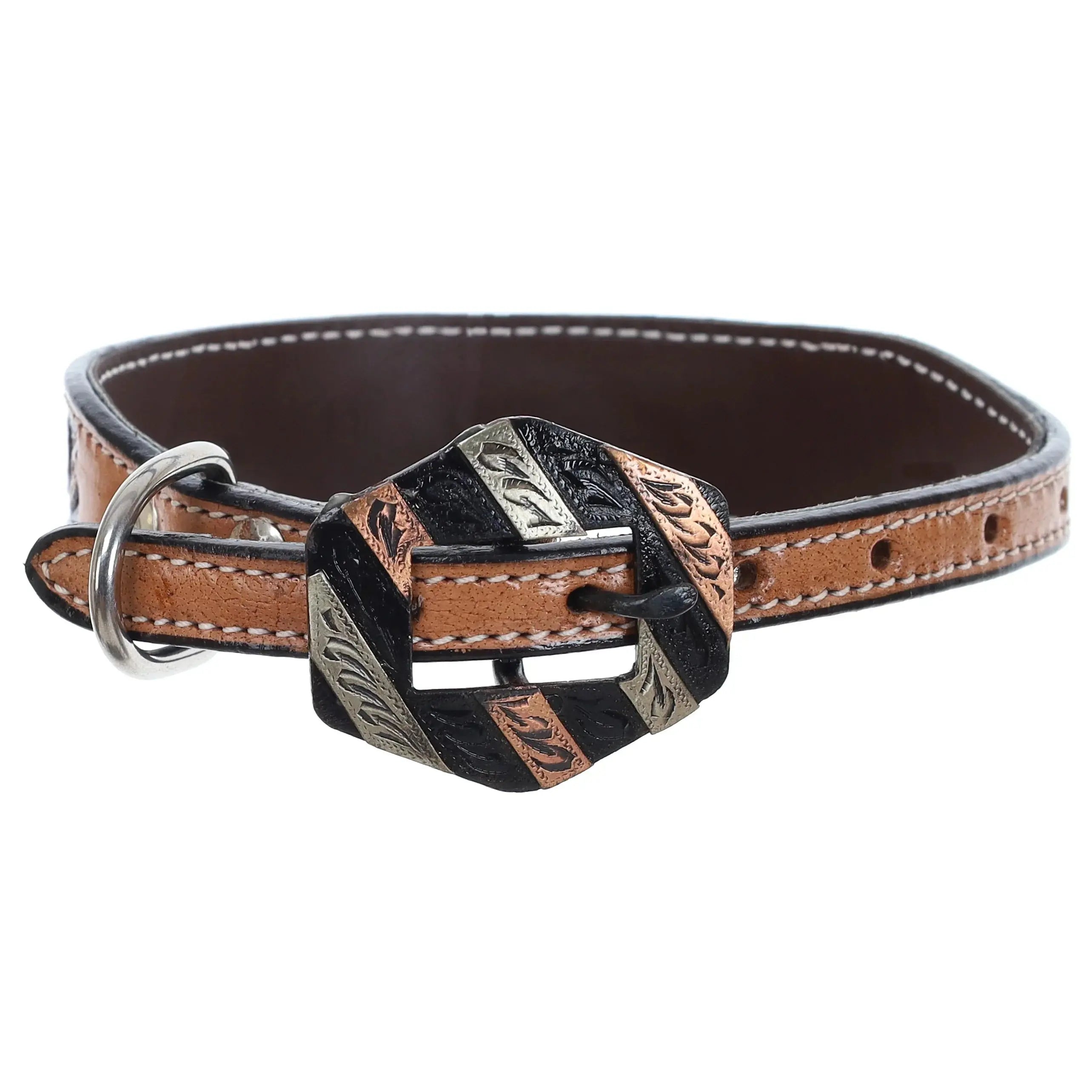 Paisley Leather Dog Collar Dog