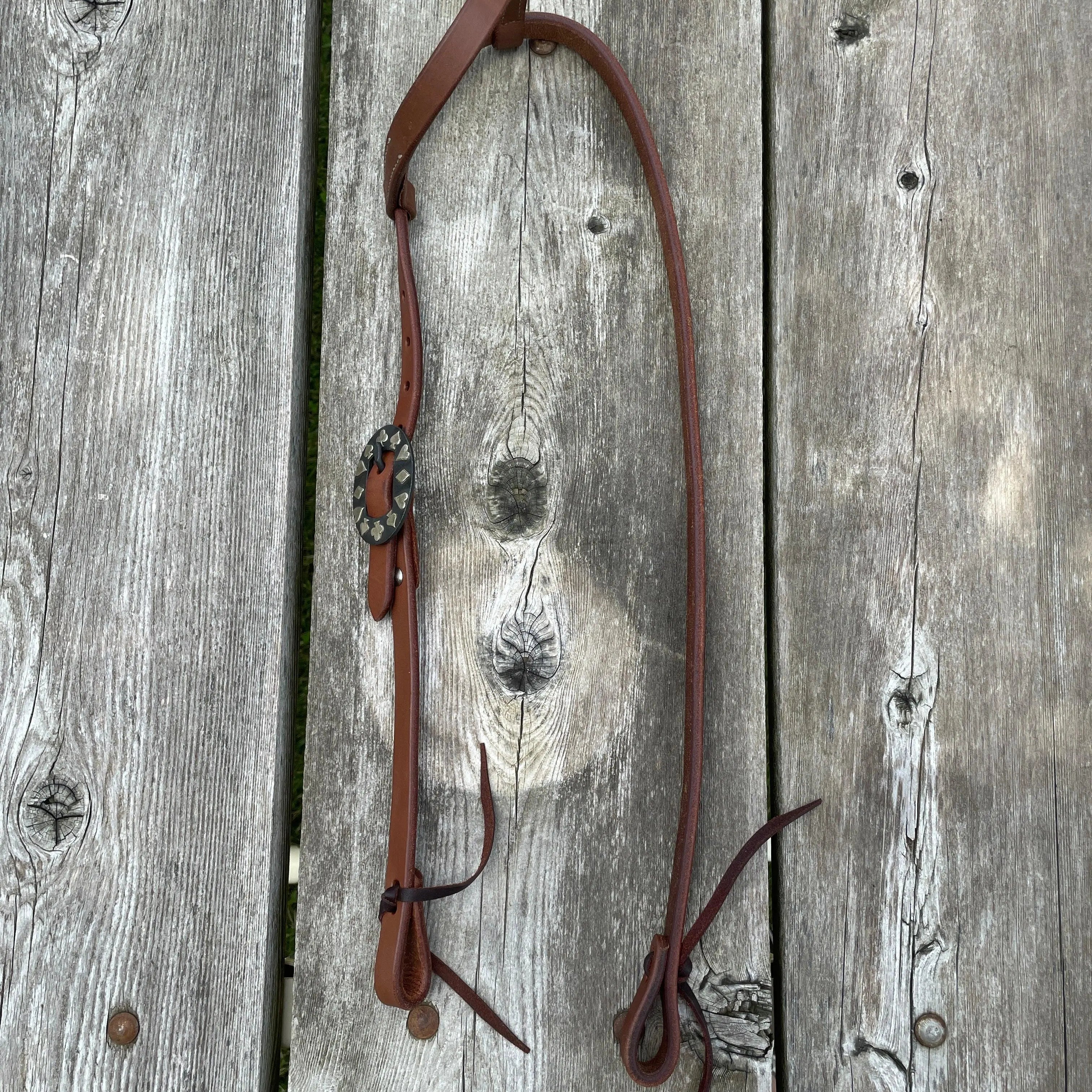 Oiled Harness Single Ear Headstall With Black Jack Buckle Horse