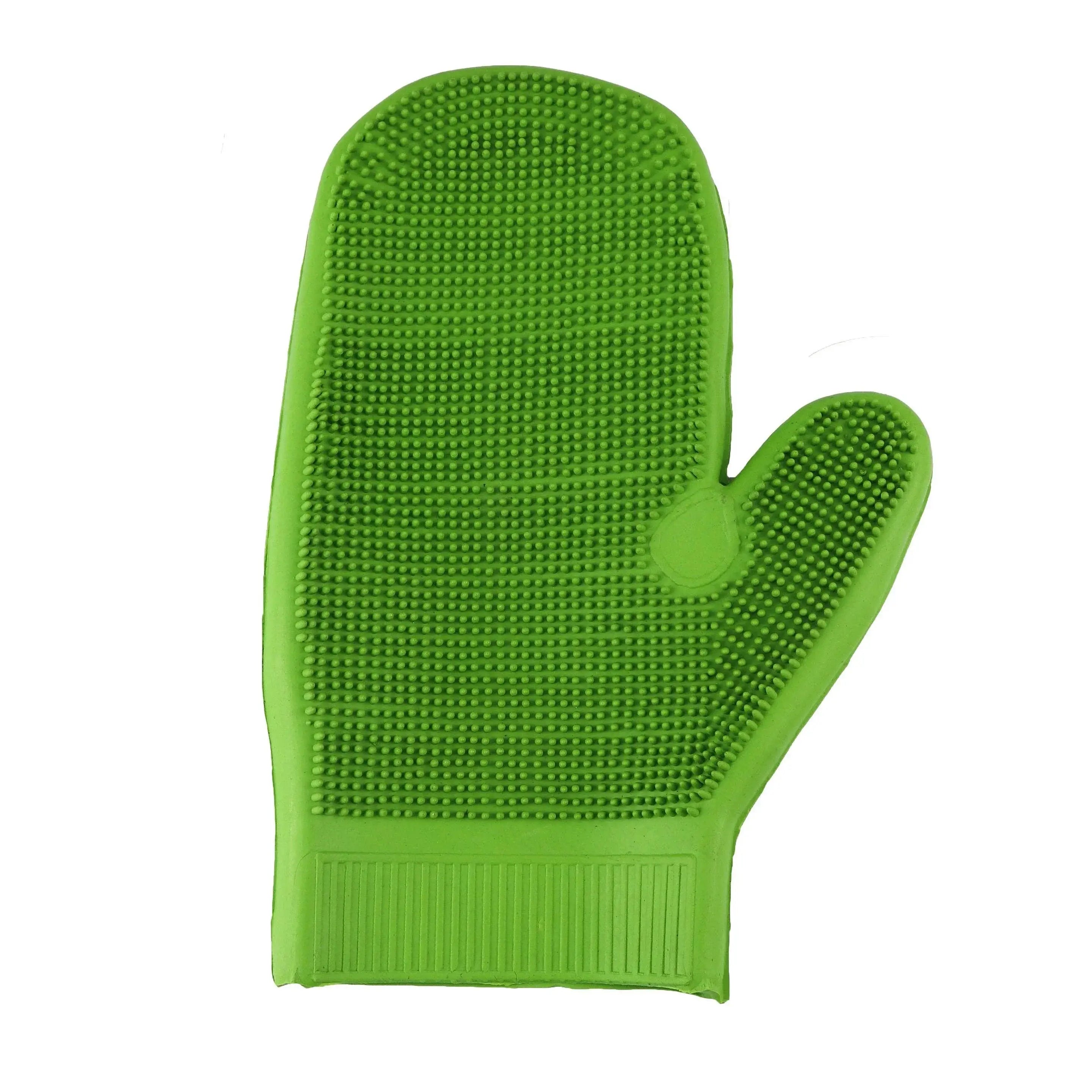 Massage Grooming Glove Lime Green Horse