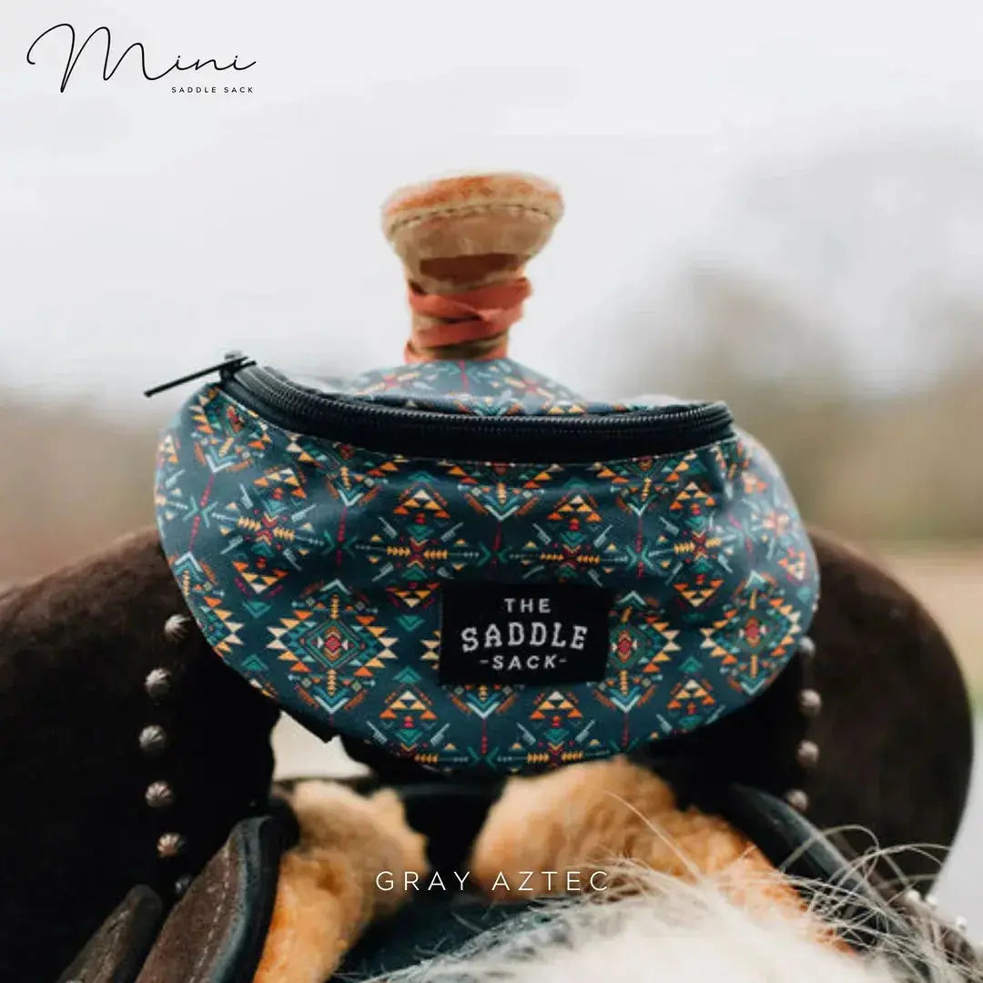 SADDLE SACK MINI Grey Aztec Horse