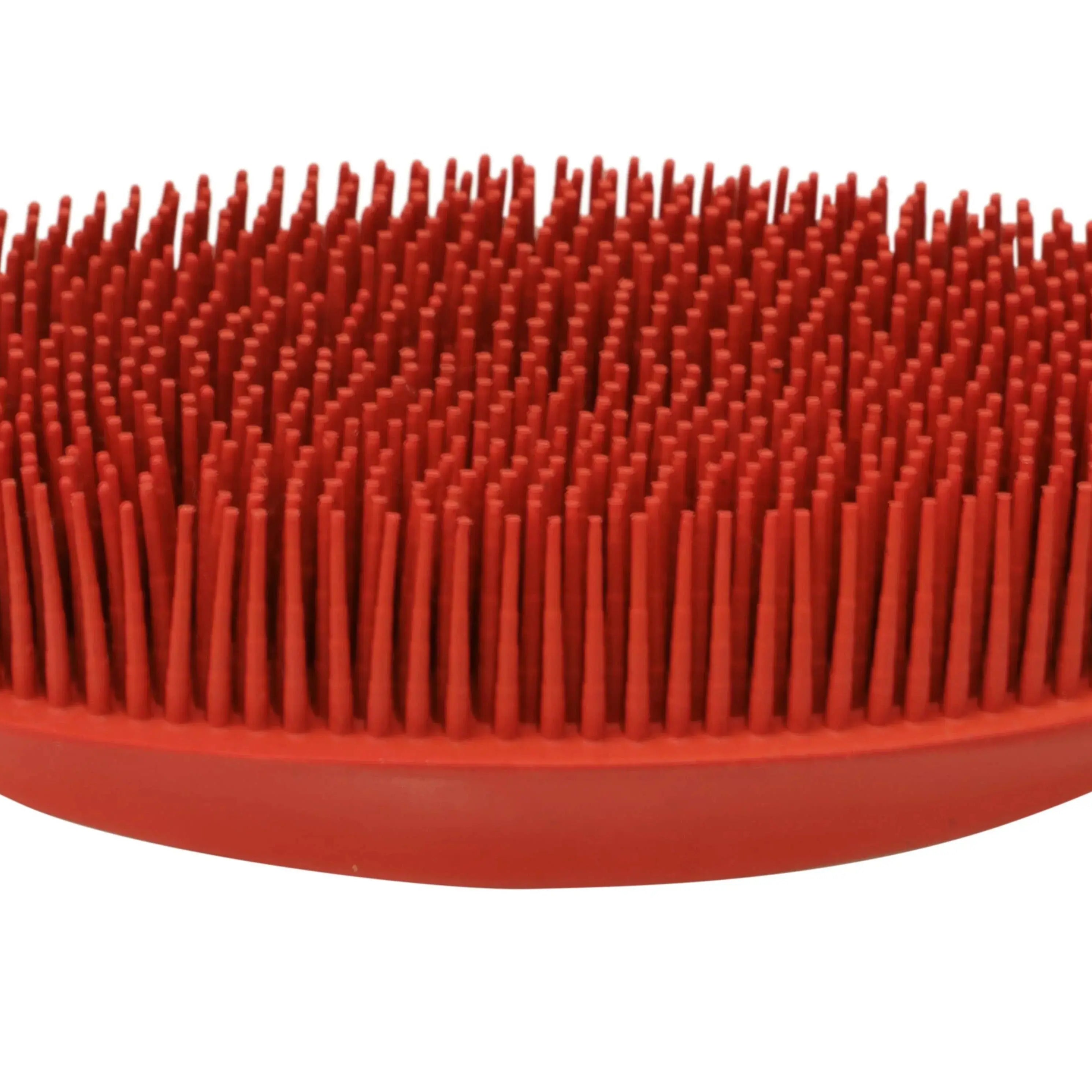Oval Face Curry Grooming & Bathing Pet Brush Red Horse