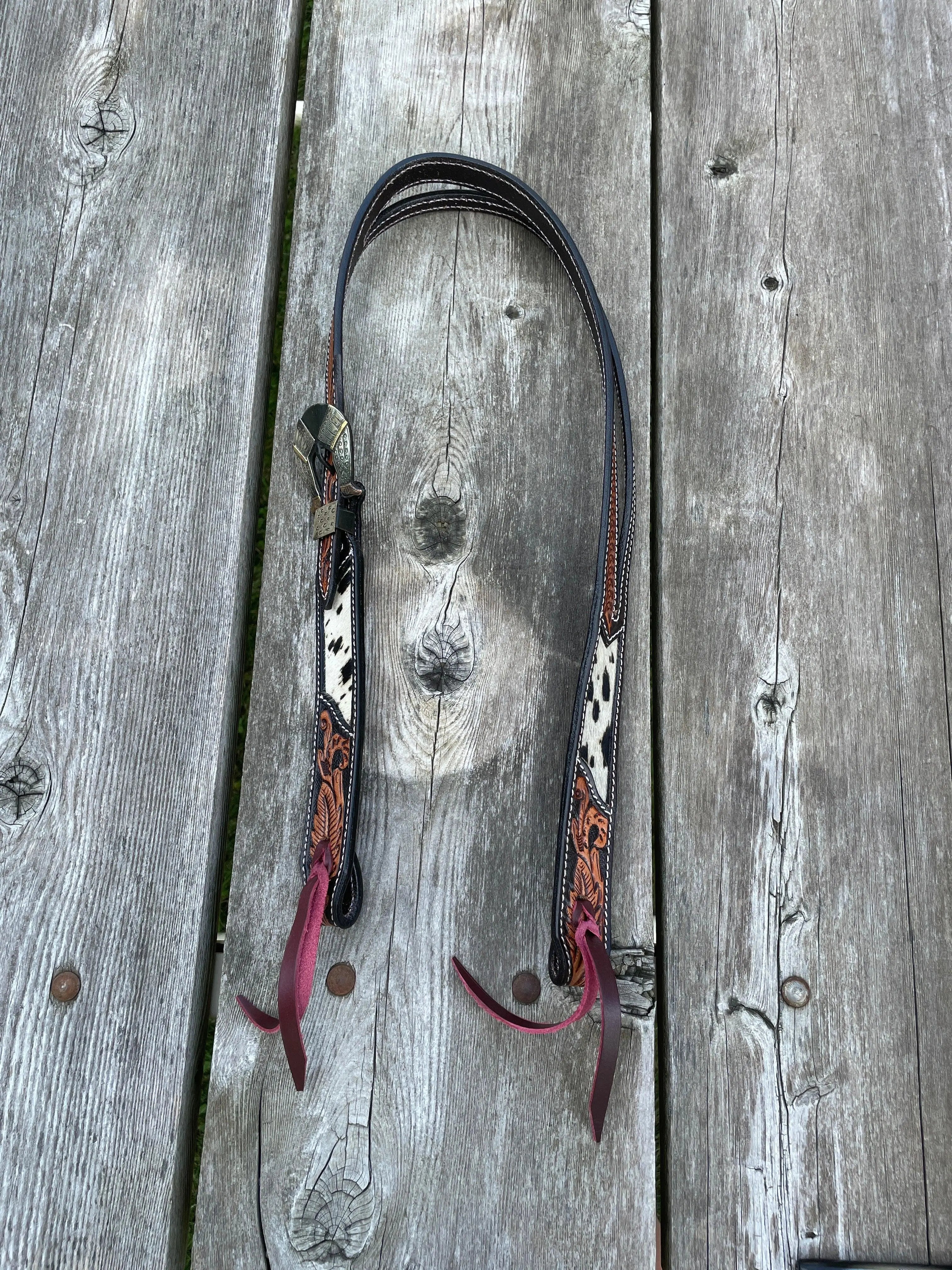 Feather and Hide Split Ear Headstall Horse