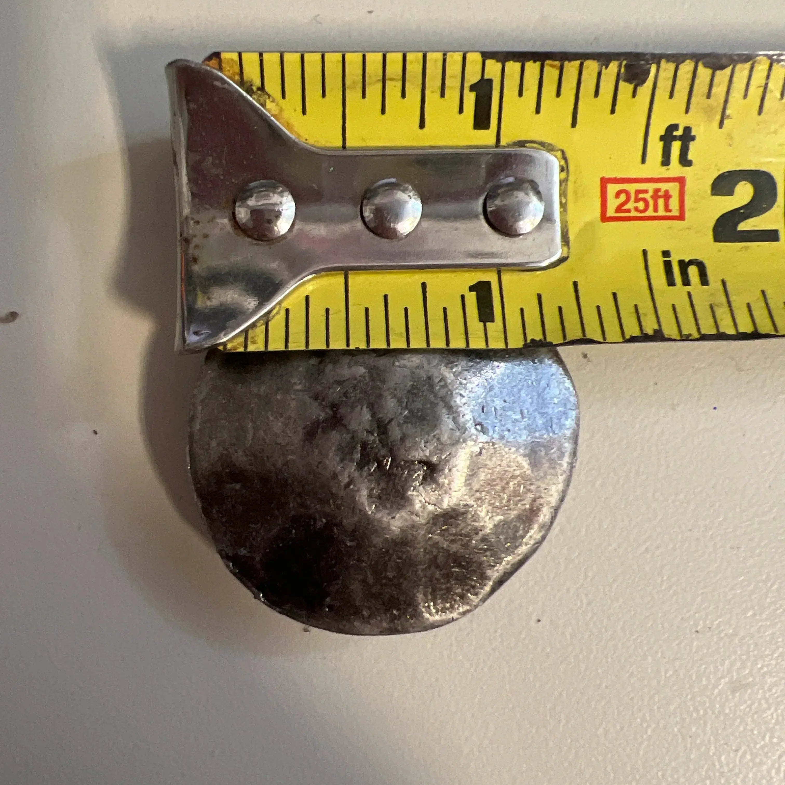 Silver hammered concho with Screw 1 1/4"