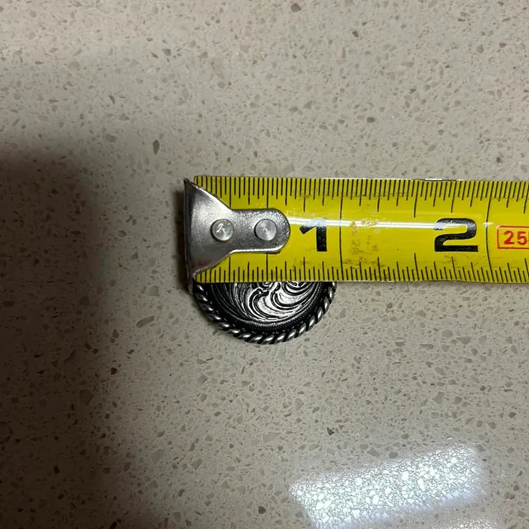 Silver engraved concho with Screw