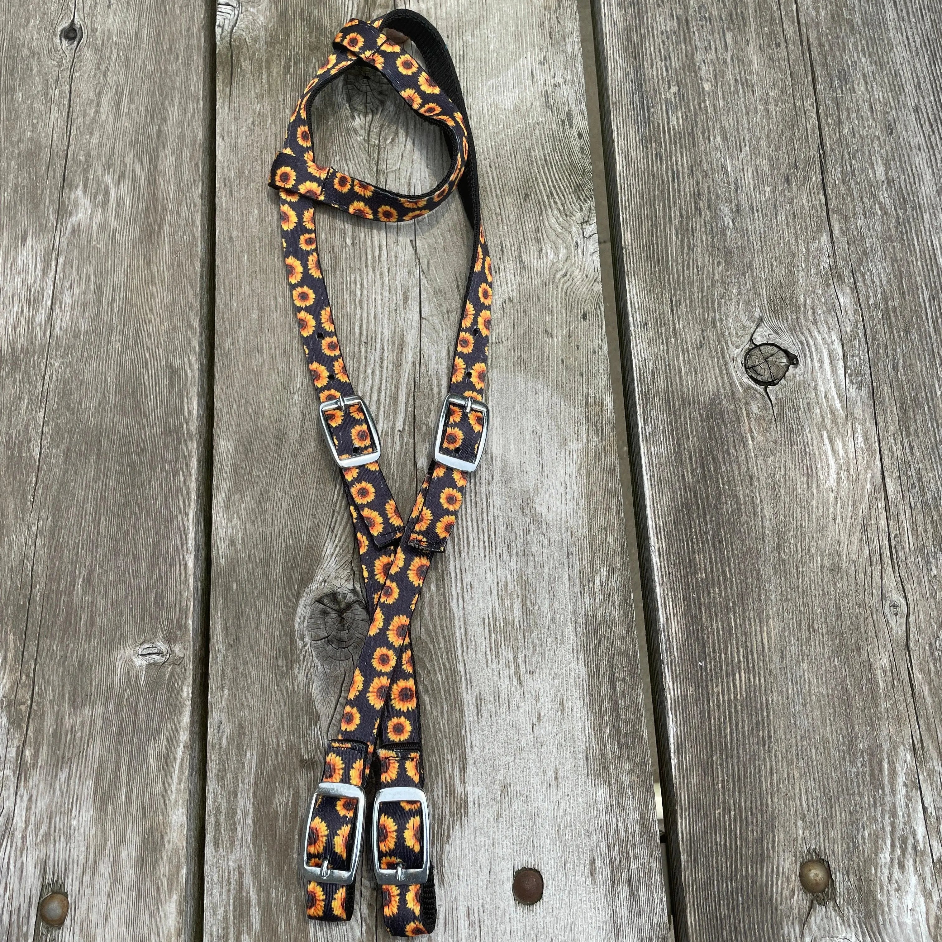 Nylon One Ear Headstall With Sunflower Design Horse
