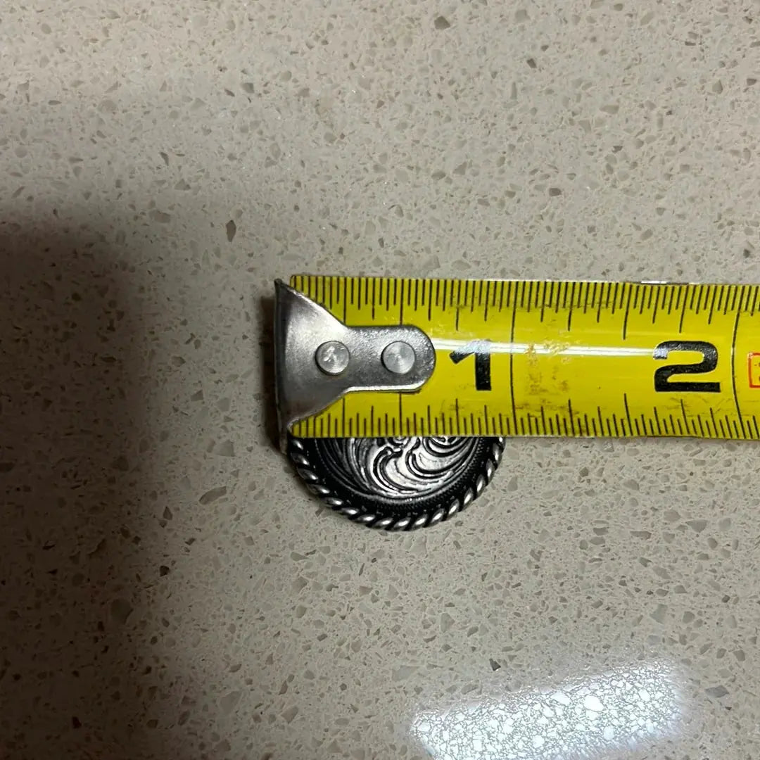Silver engraved concho with Screw