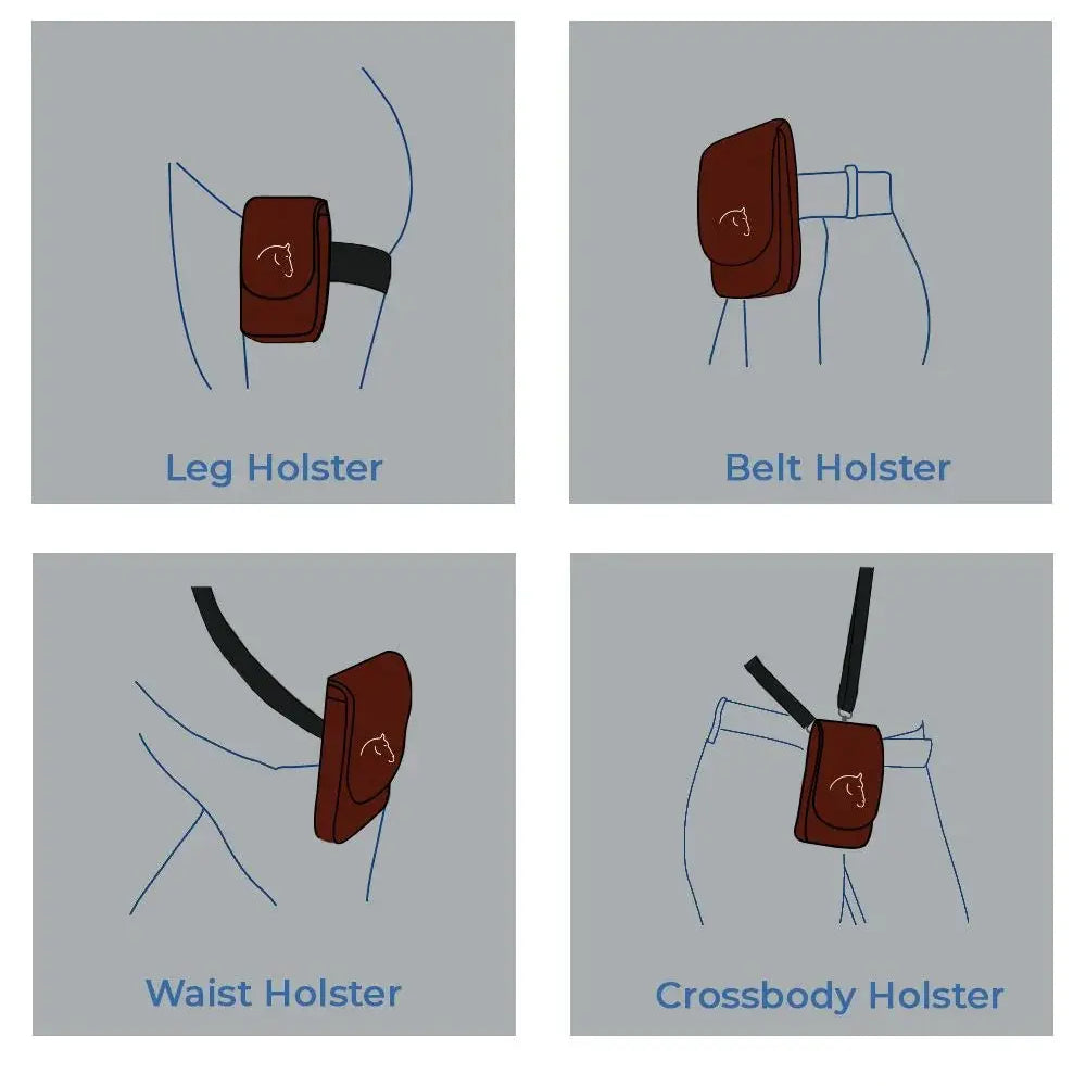 Brown leather Horse Holster with subtle stitched logo