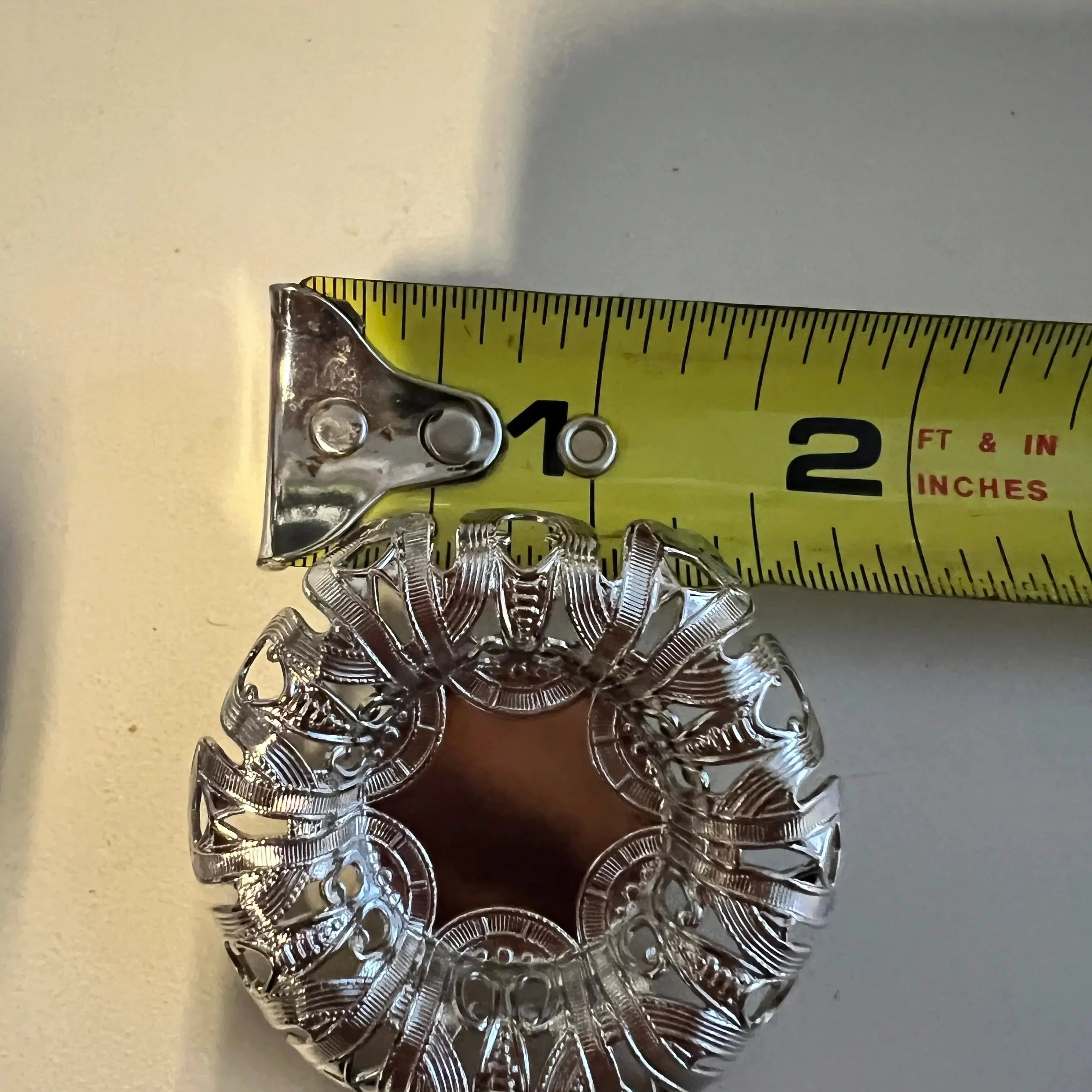 Silver raised concho with Screw- size