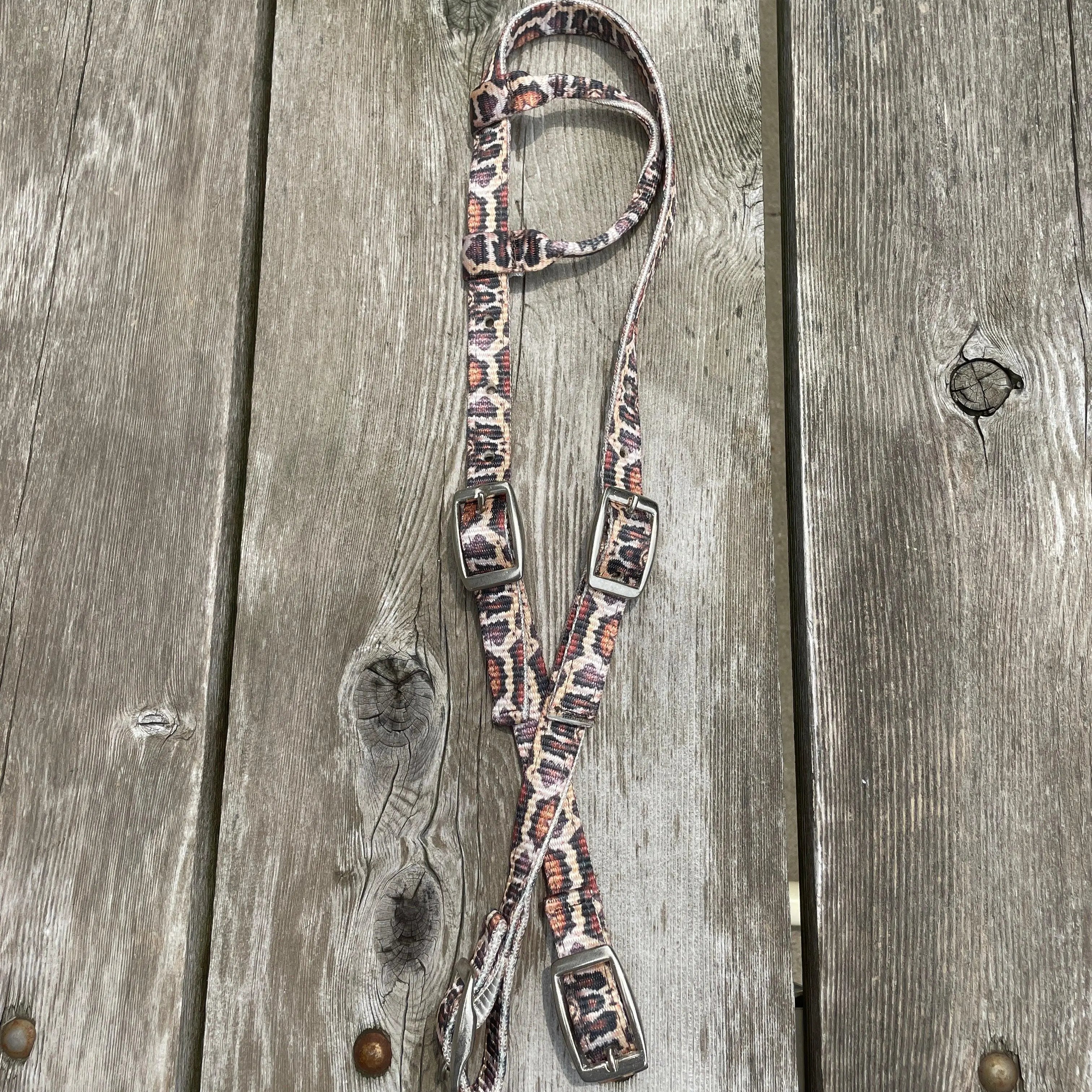 Python Print Design Nylon One Ear Headstall Horse