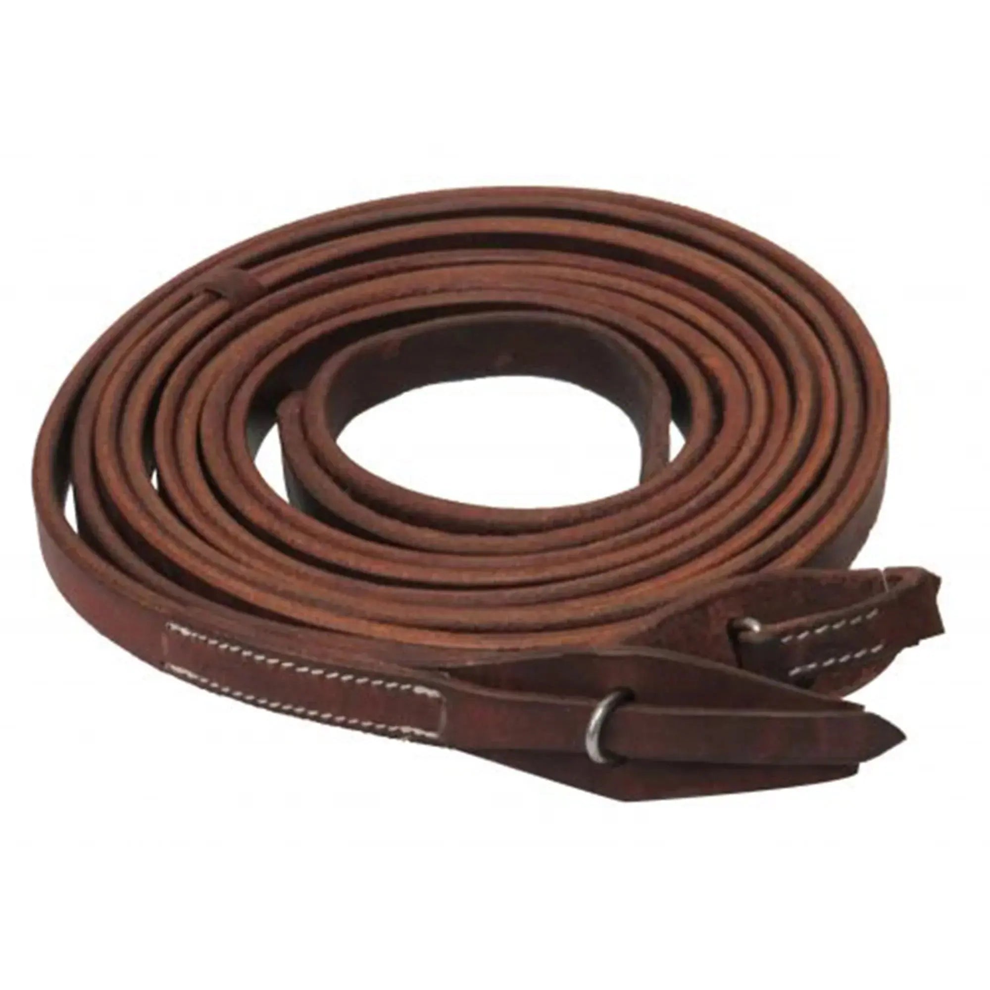8ft X 3/4" Oiled harness leather split reins with quick change bit loops Horse