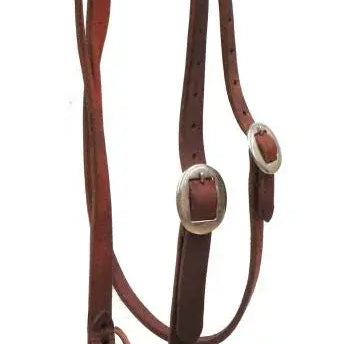 Heavy oiled harness leather split ear headstall Horse