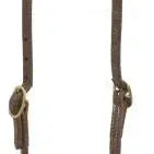 Oiled harness leather one ear headstall with snaps Horse