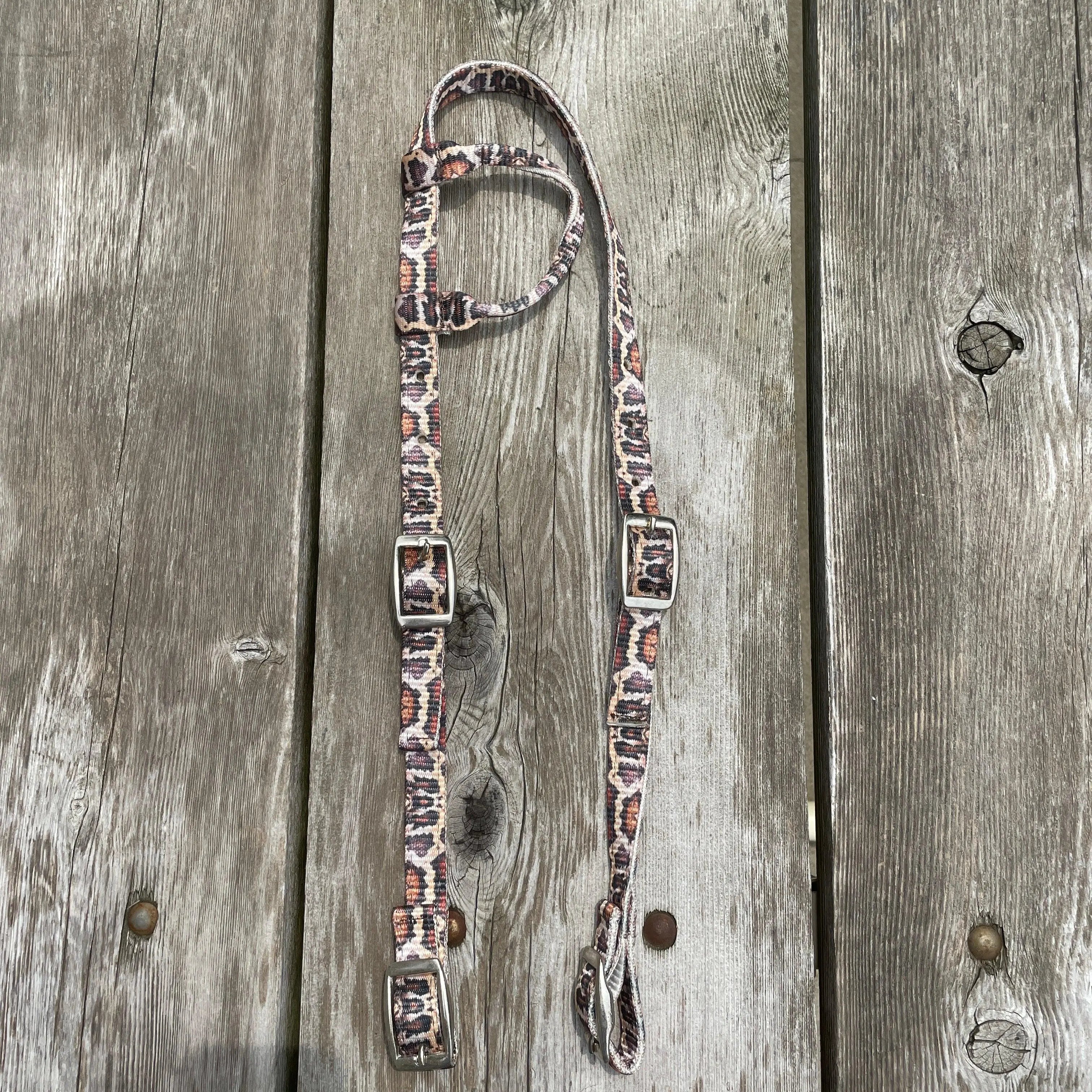 Python Print Design Nylon One Ear Headstall Horse