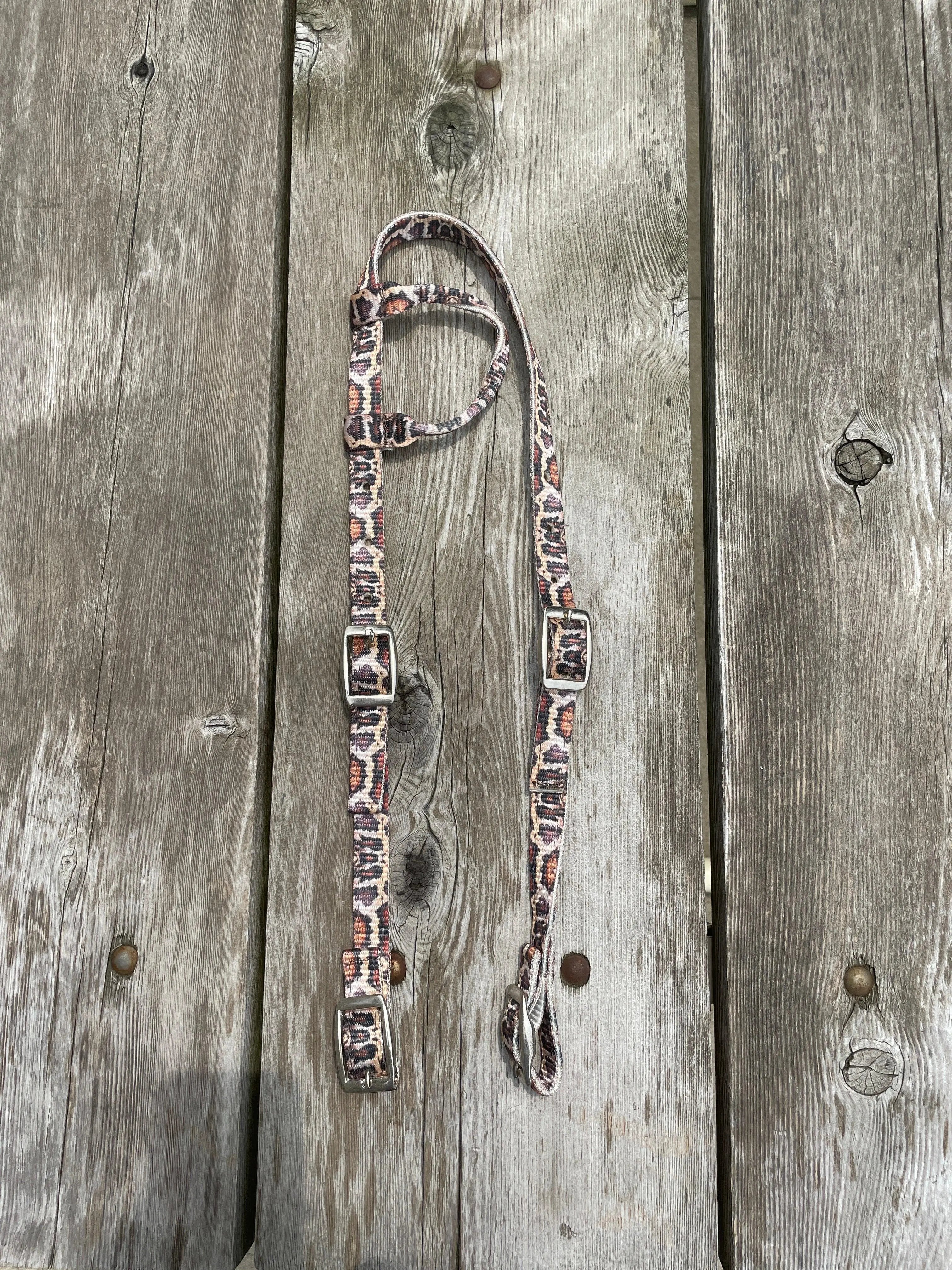 Python Print Design Nylon One Ear Headstall Horse