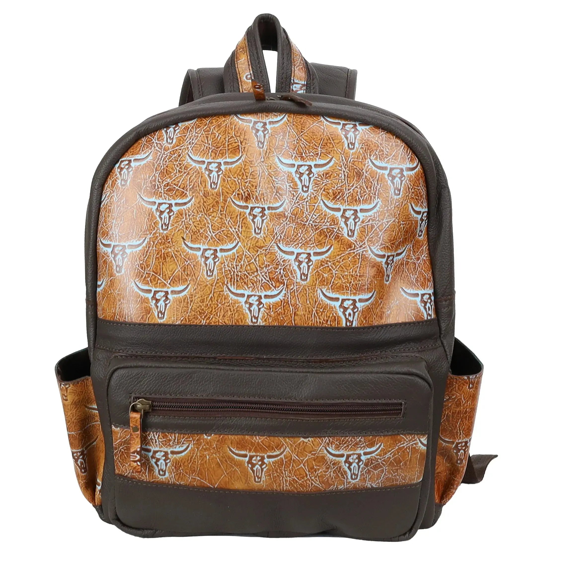 Weathered Steer Leather Backpack handbag
