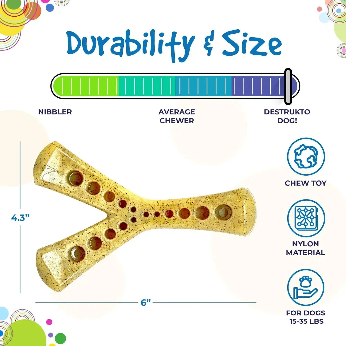Sodapup MOD Wishbone Ultra Durable Nylon Dog Chew Toy for Aggressive Chewers dog chew