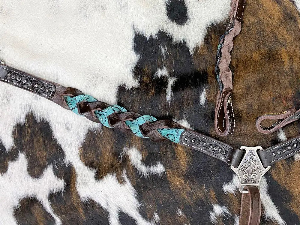 Miracle Braid One Ear Headstall and Breast Collar Set Horse