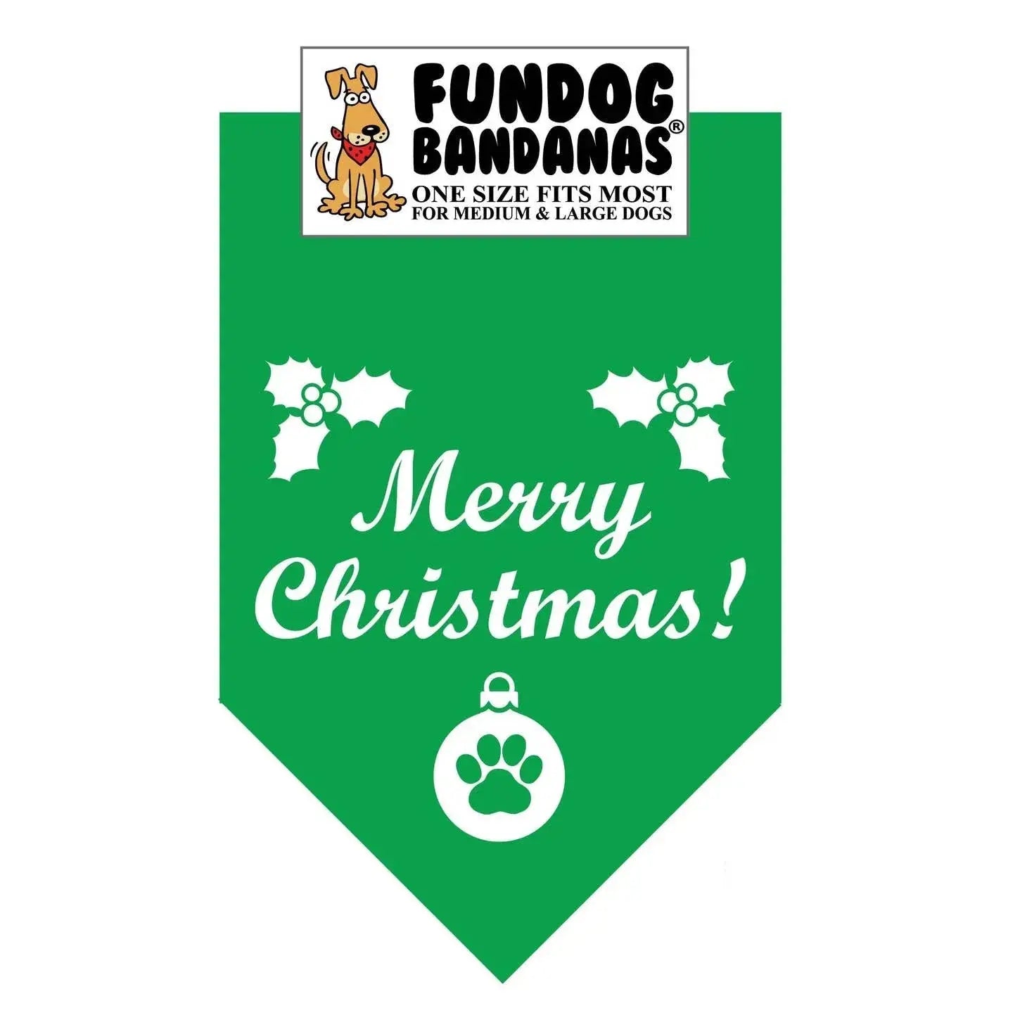 Merry Christmas Bandana - Assorted Colors- Made in USA Dog