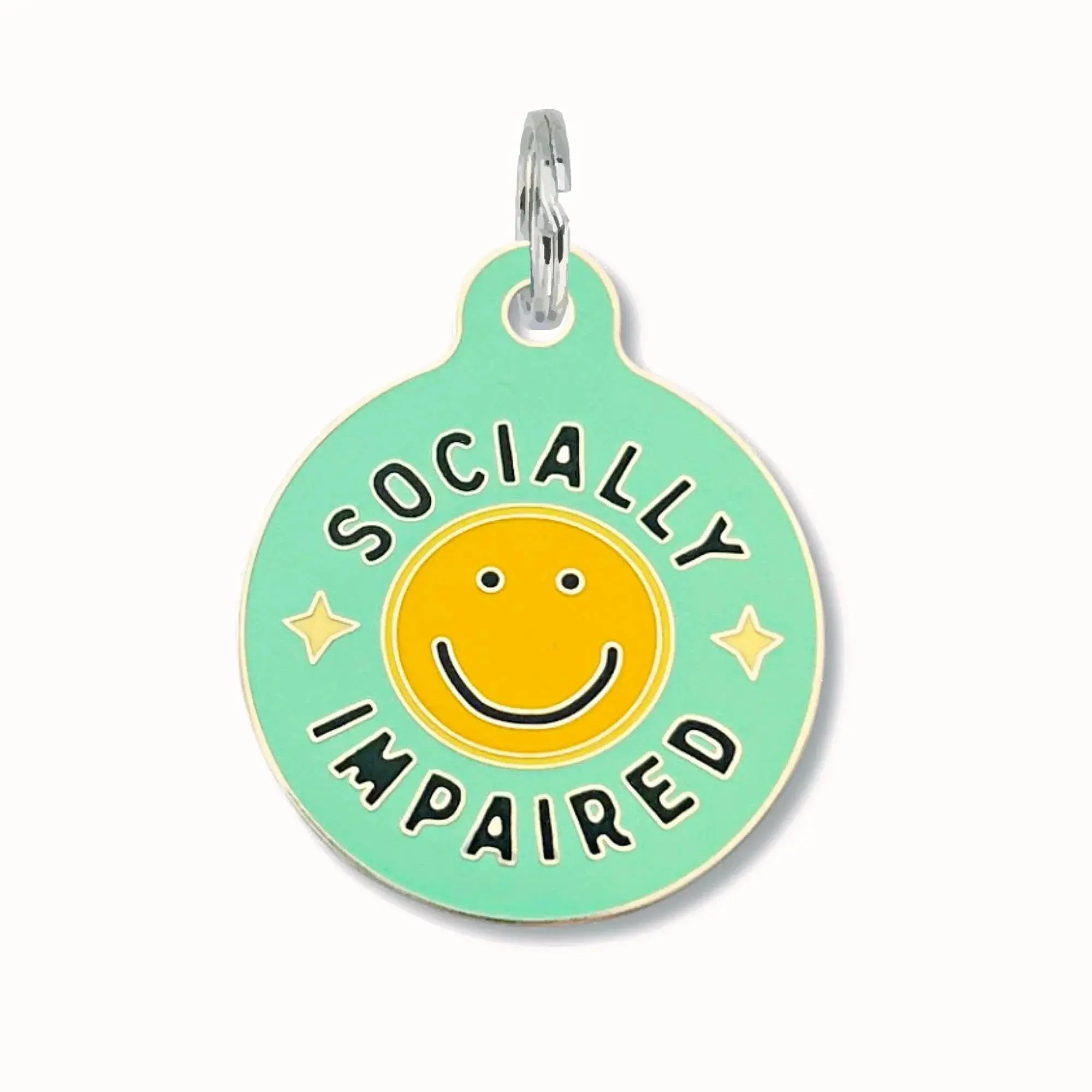Personalized Dog Tag Scannable QR Code - Socially Impaired