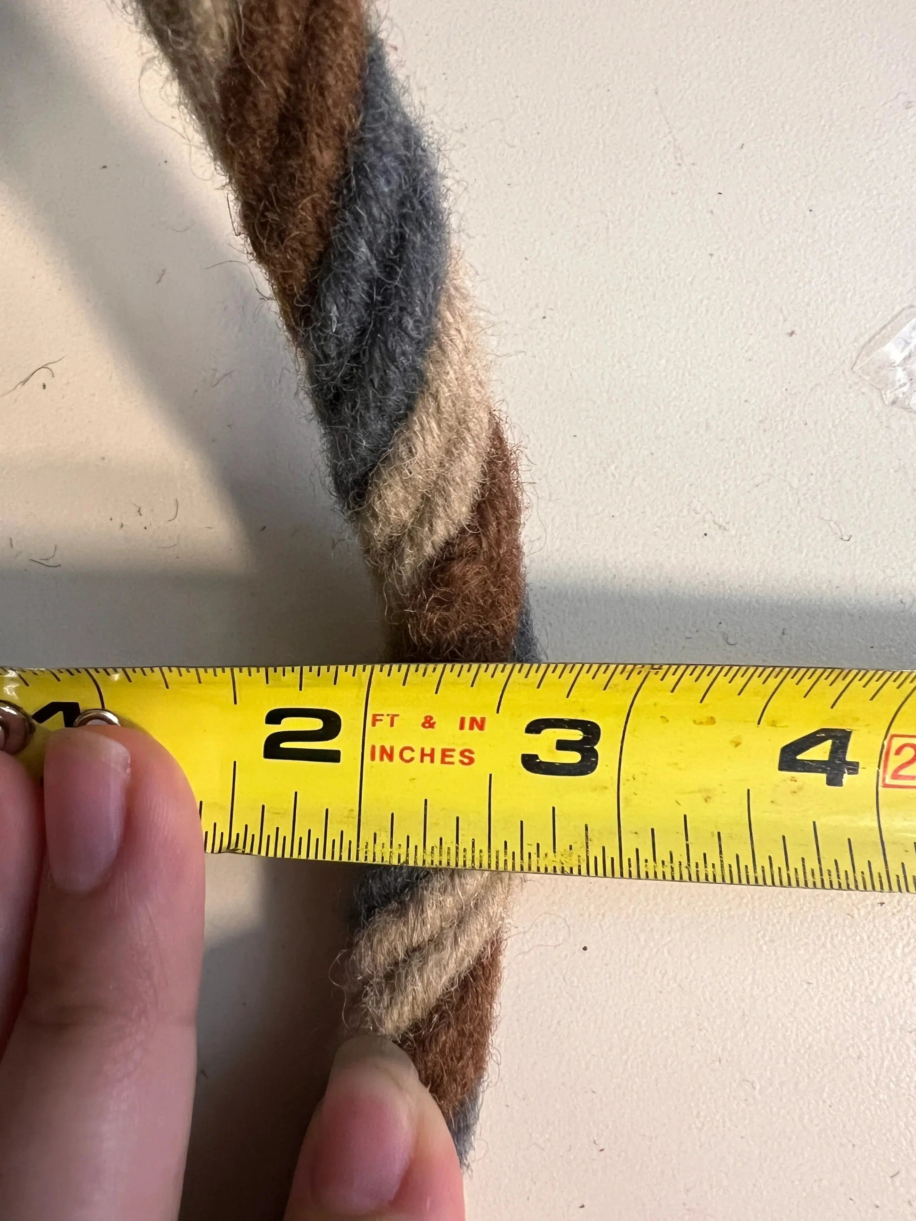 Dust & Denim Mohair Mecate Reins - 22 Ft thick braided rope in brown, gray, beige