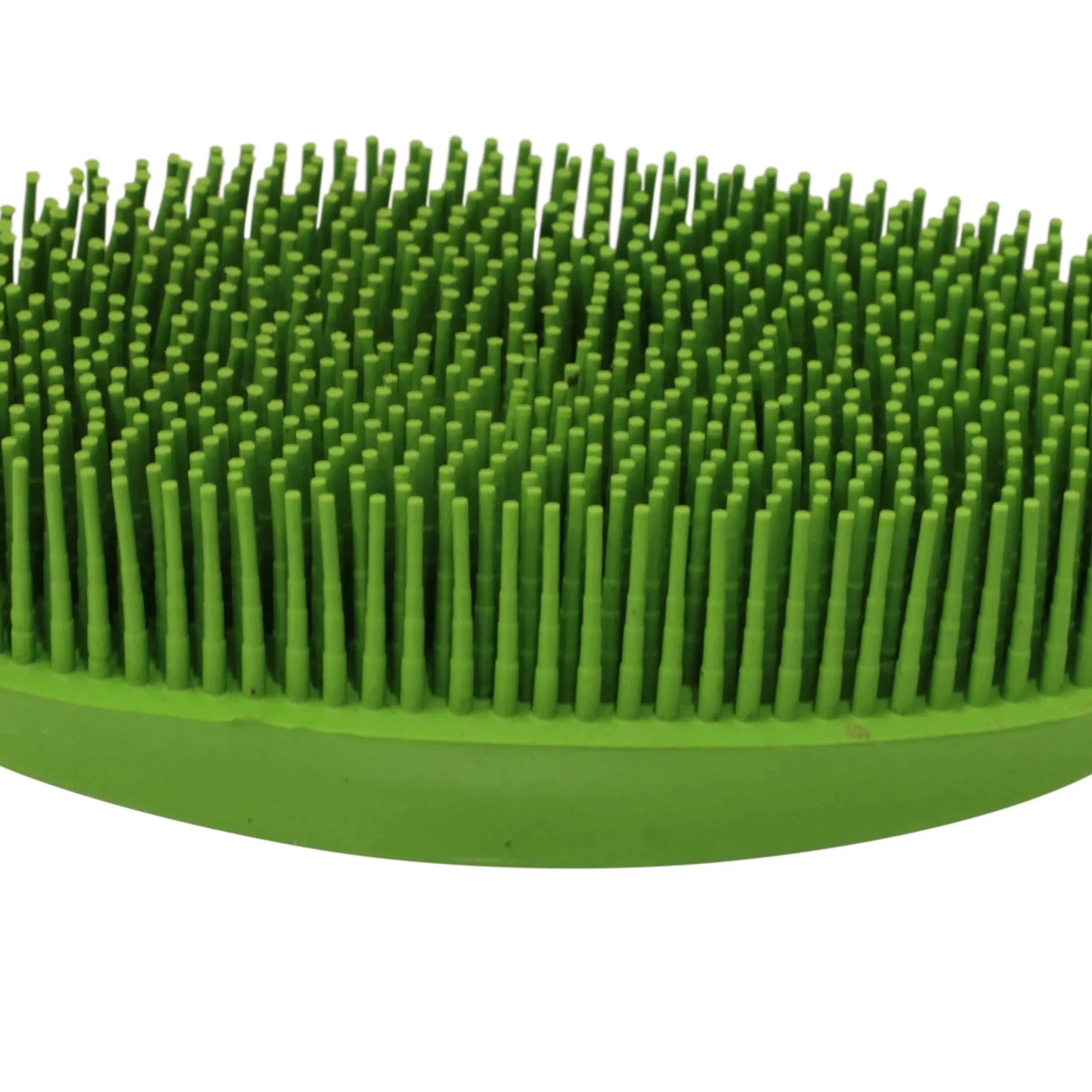 Oval Face Curry Grooming & Bathing Pet Brush Lime Green Horse