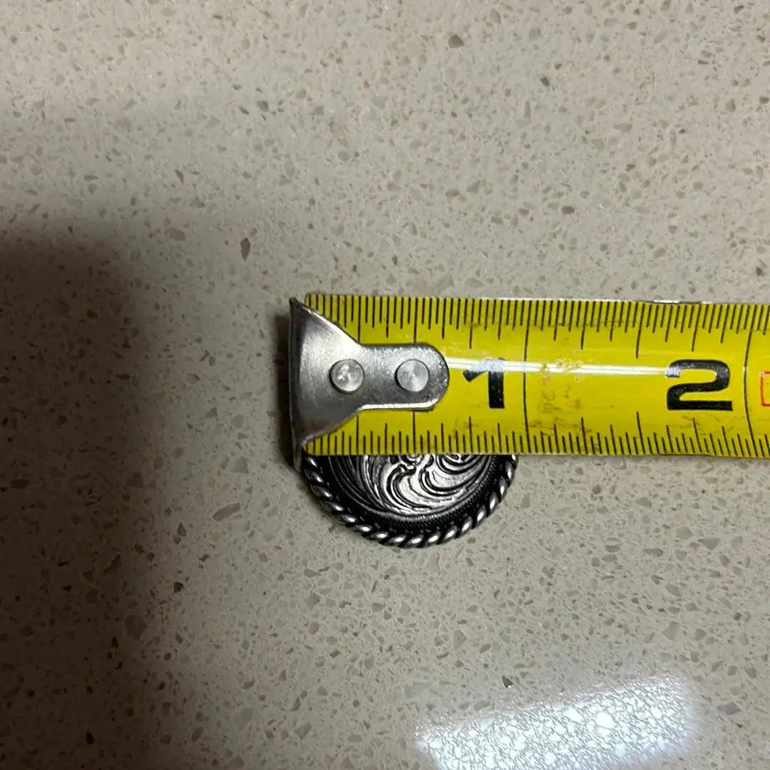 Silver engraved concho with Screw