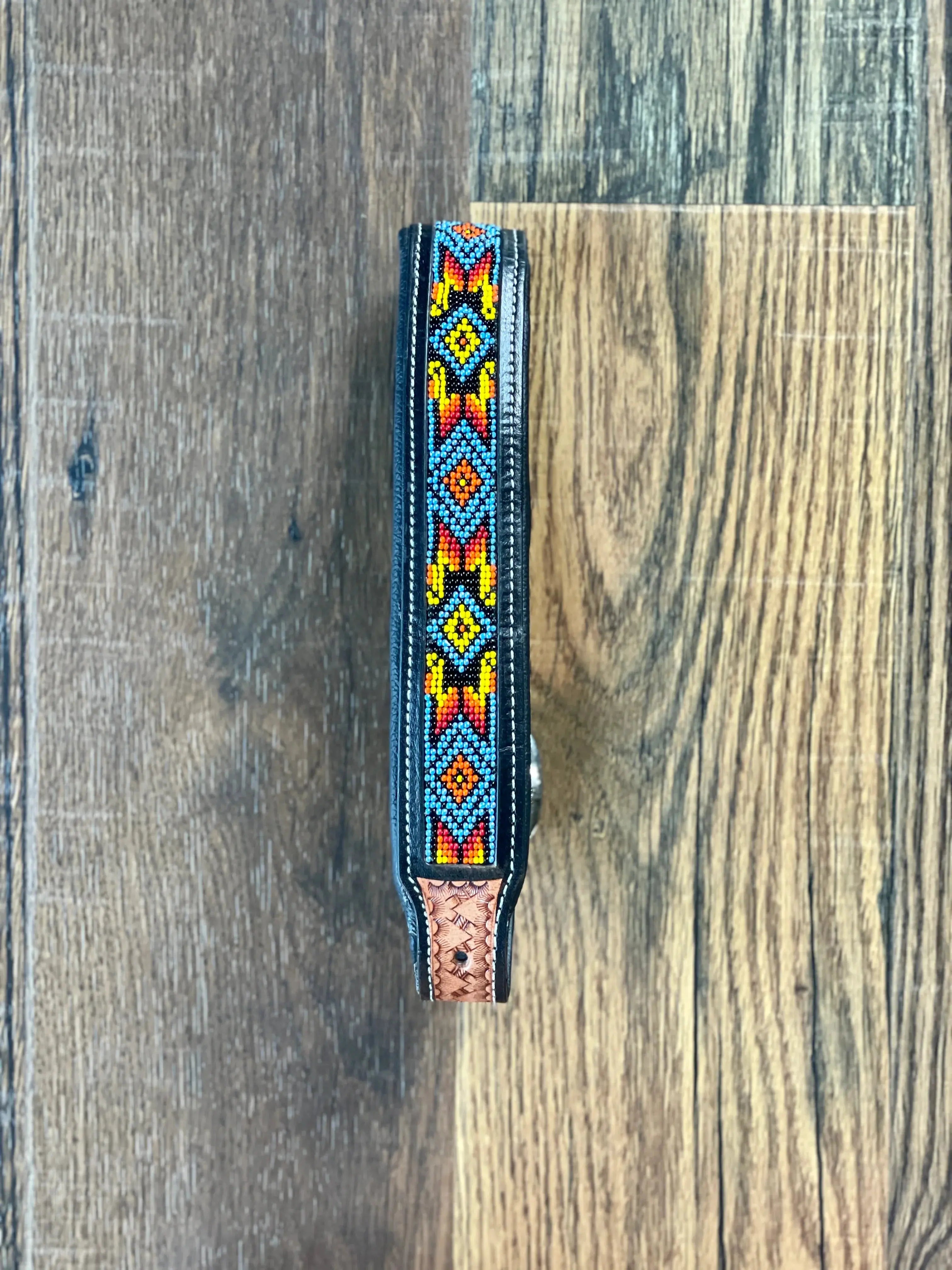 Dodger Trail Handcrafted Padded Beaded Dog Collar Dog