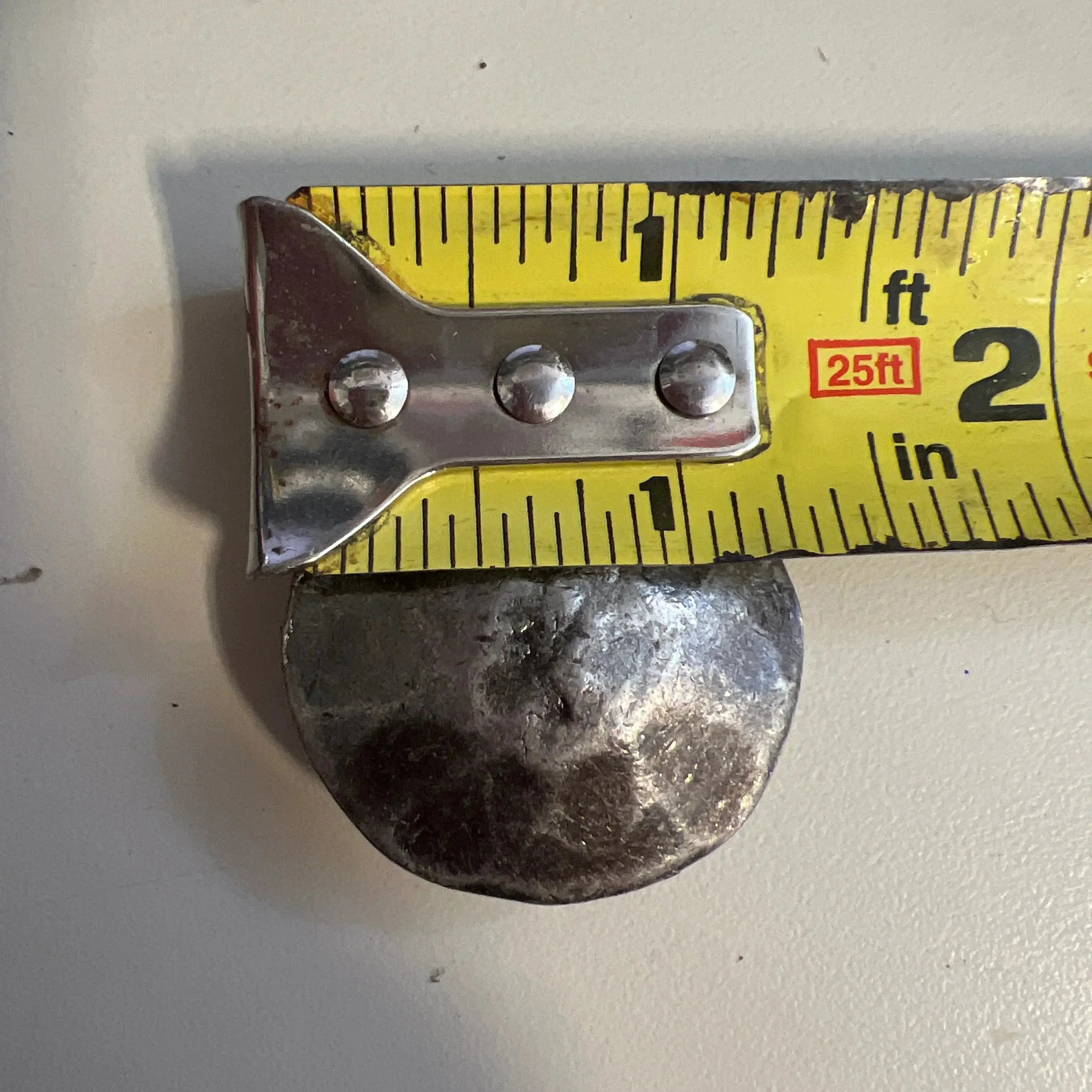 Silver hammered concho with Screw 1 1/4"