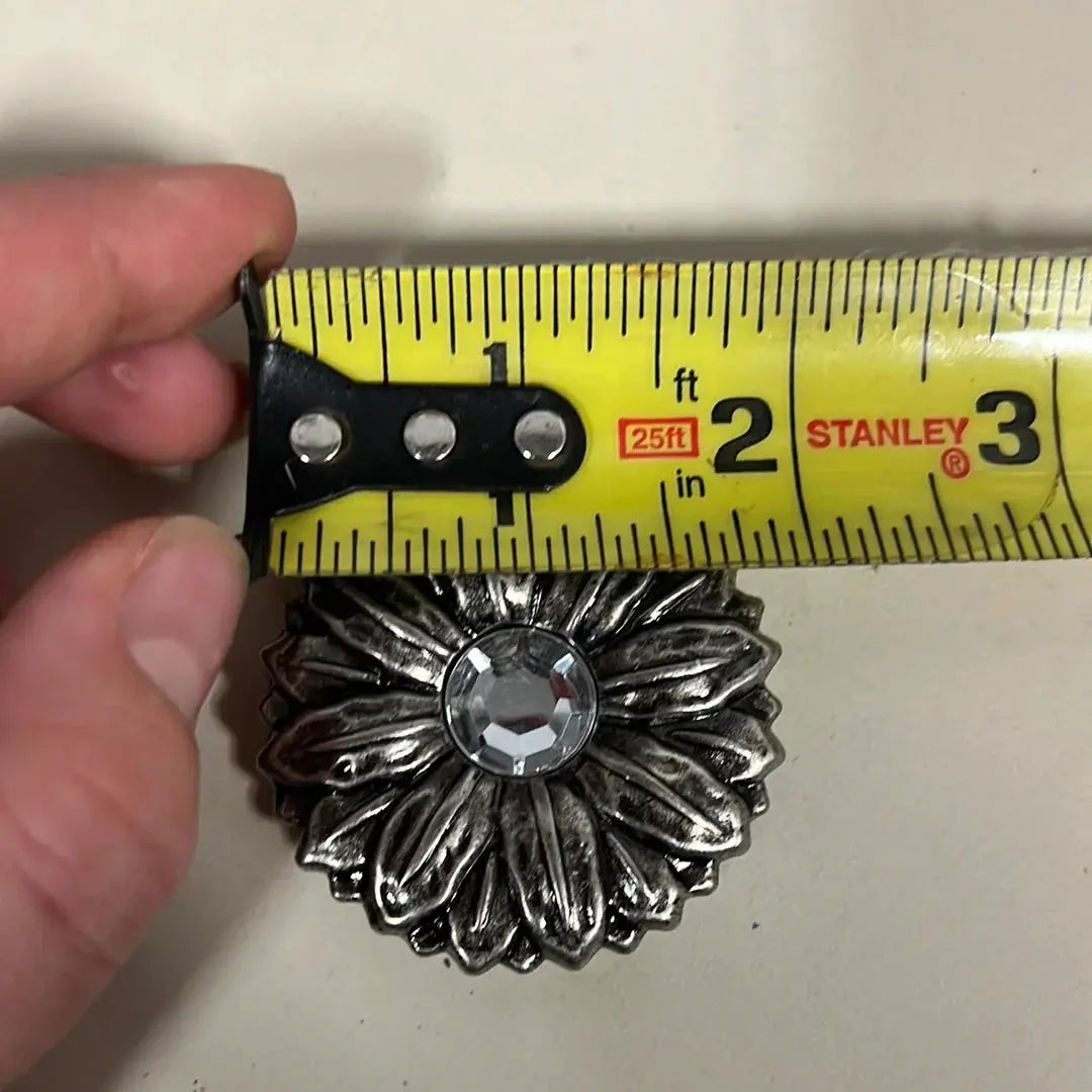 Silver Flower Concho with Screw.