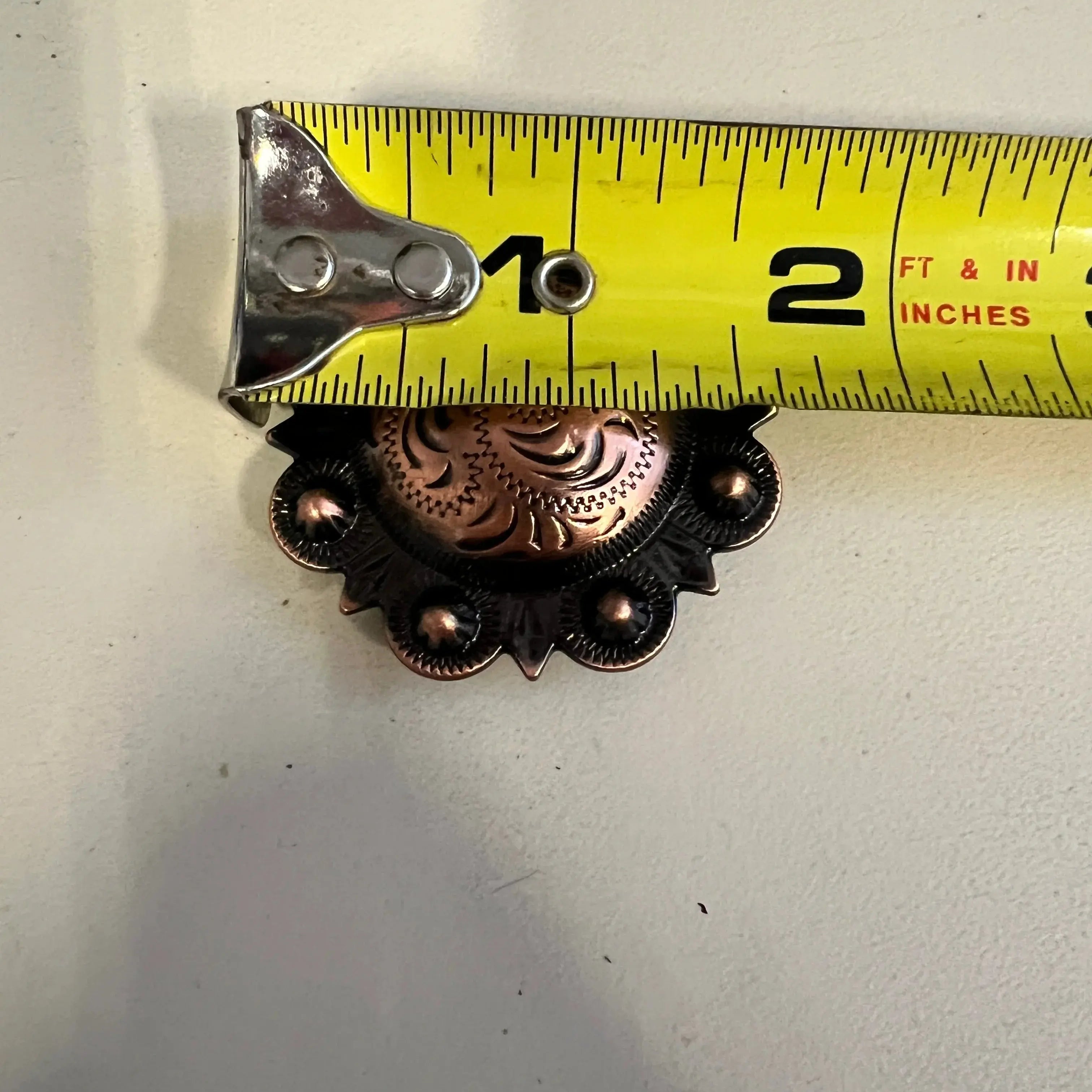 Copper engraved concho with Screw